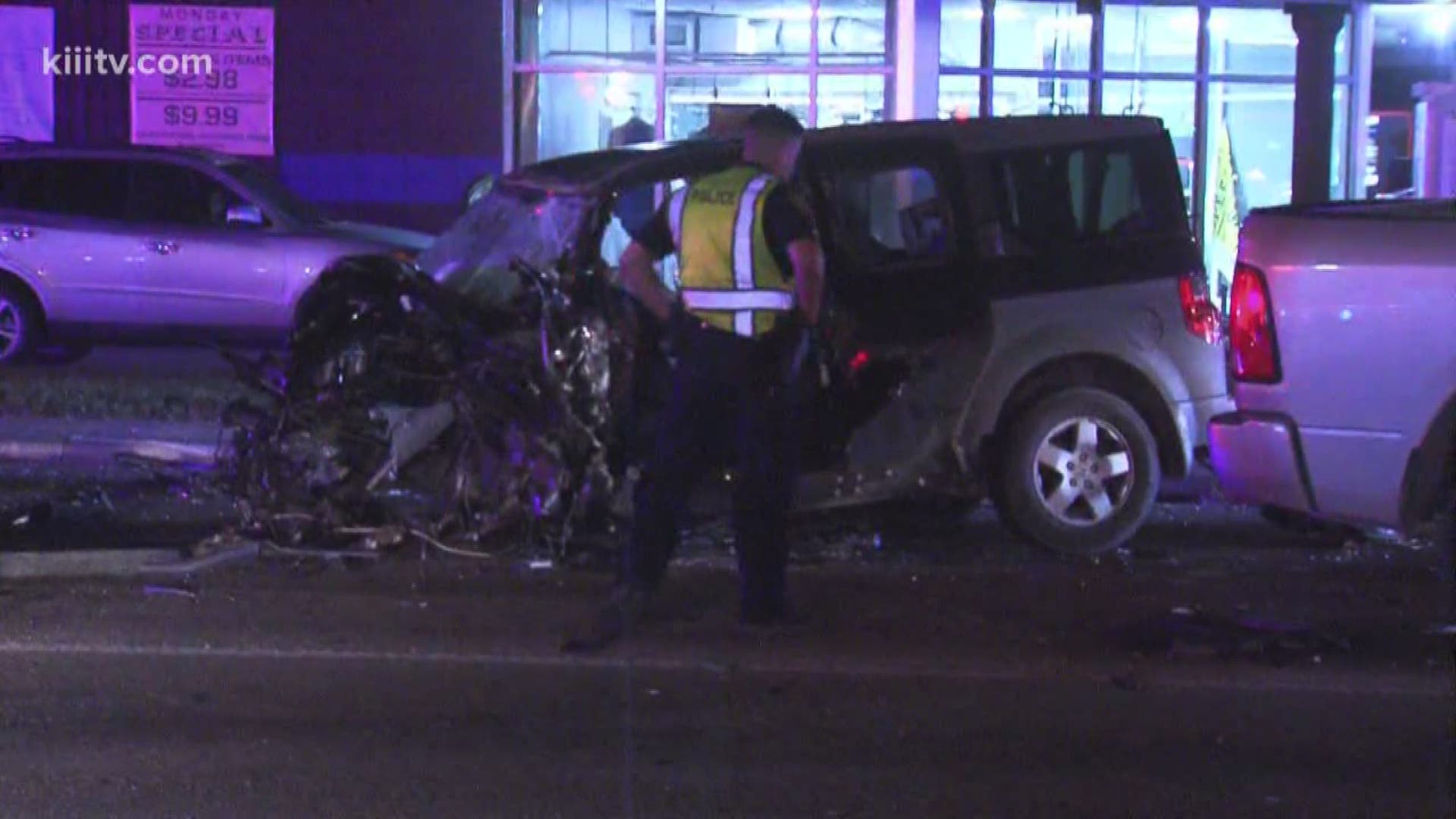 Around 3 a.m. on Sunday officers responded to a crash at Holly and Everhart in south Corpus Christi.