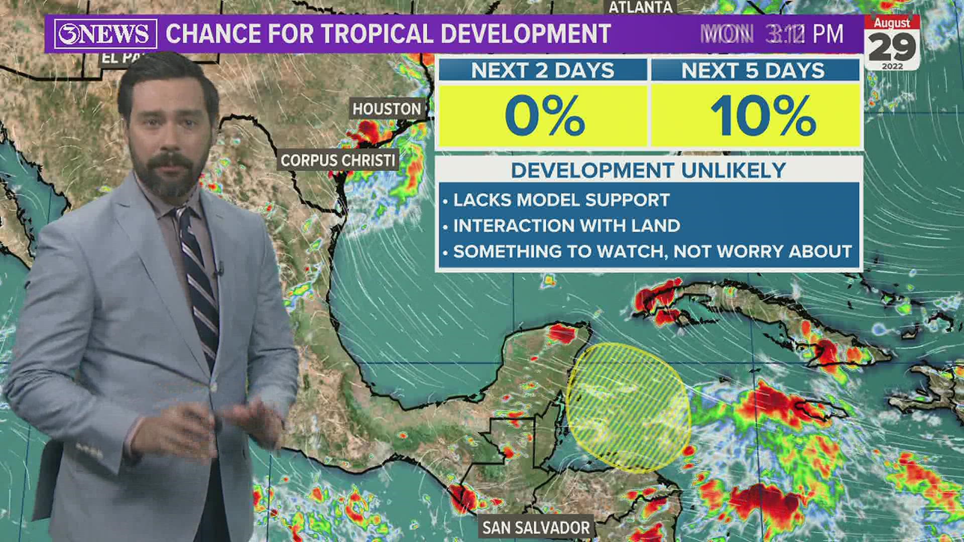 Four areas of possible development, but none are a threat to the South Texas Gulf Coast at this time.