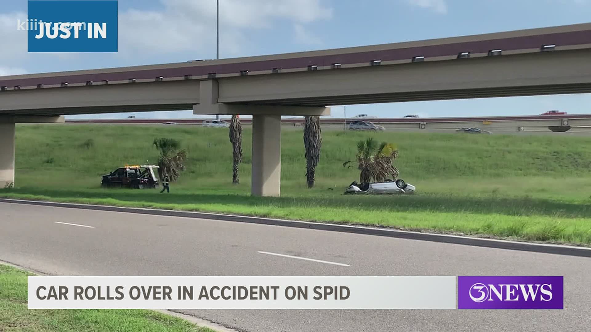 Car rolls over on the side of SPID | kiiitv.com