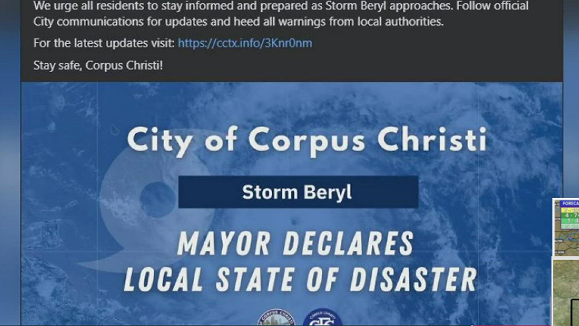 Here's the latest as Corpus Christi prepares for Beryl.