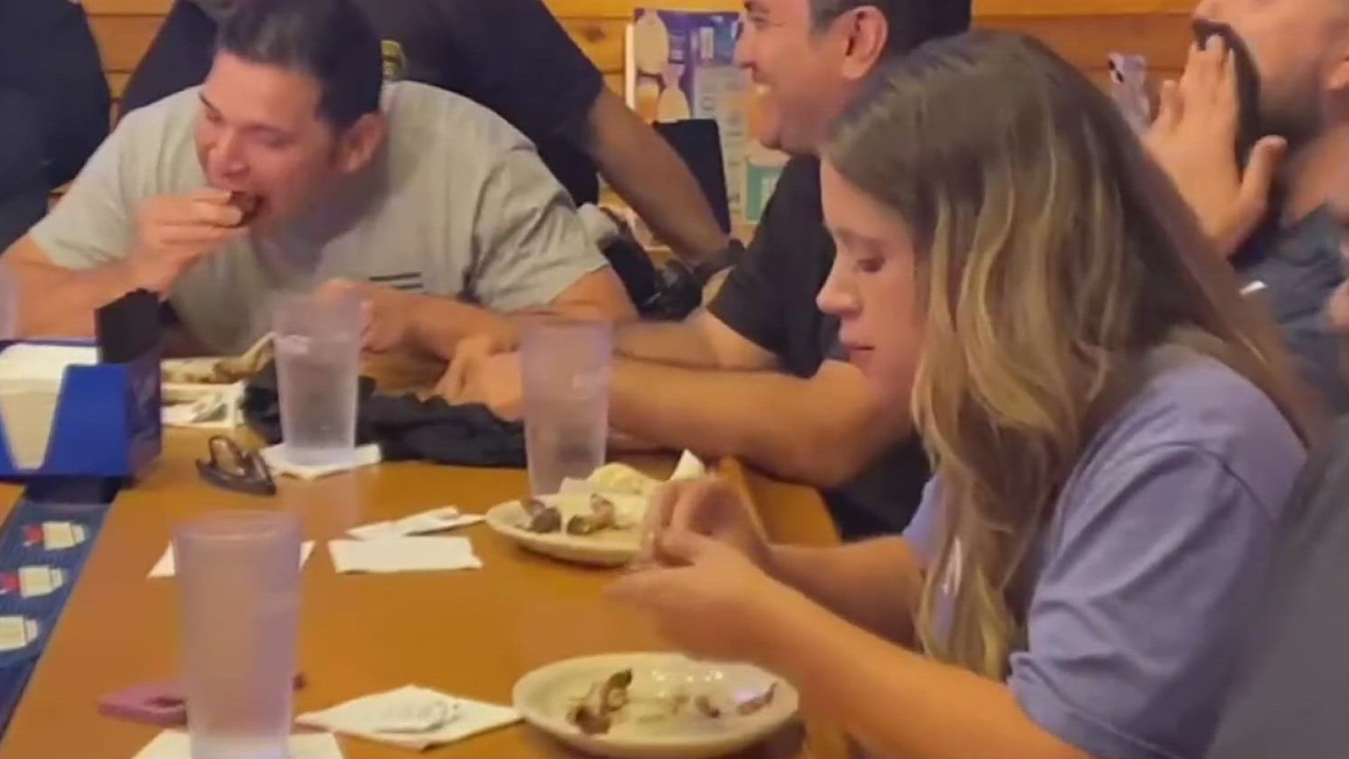 The annual CCPD, CCFD, and media rib-eating contest was held Thursday at Texas Roadhouse to support Special Olympics Texas.