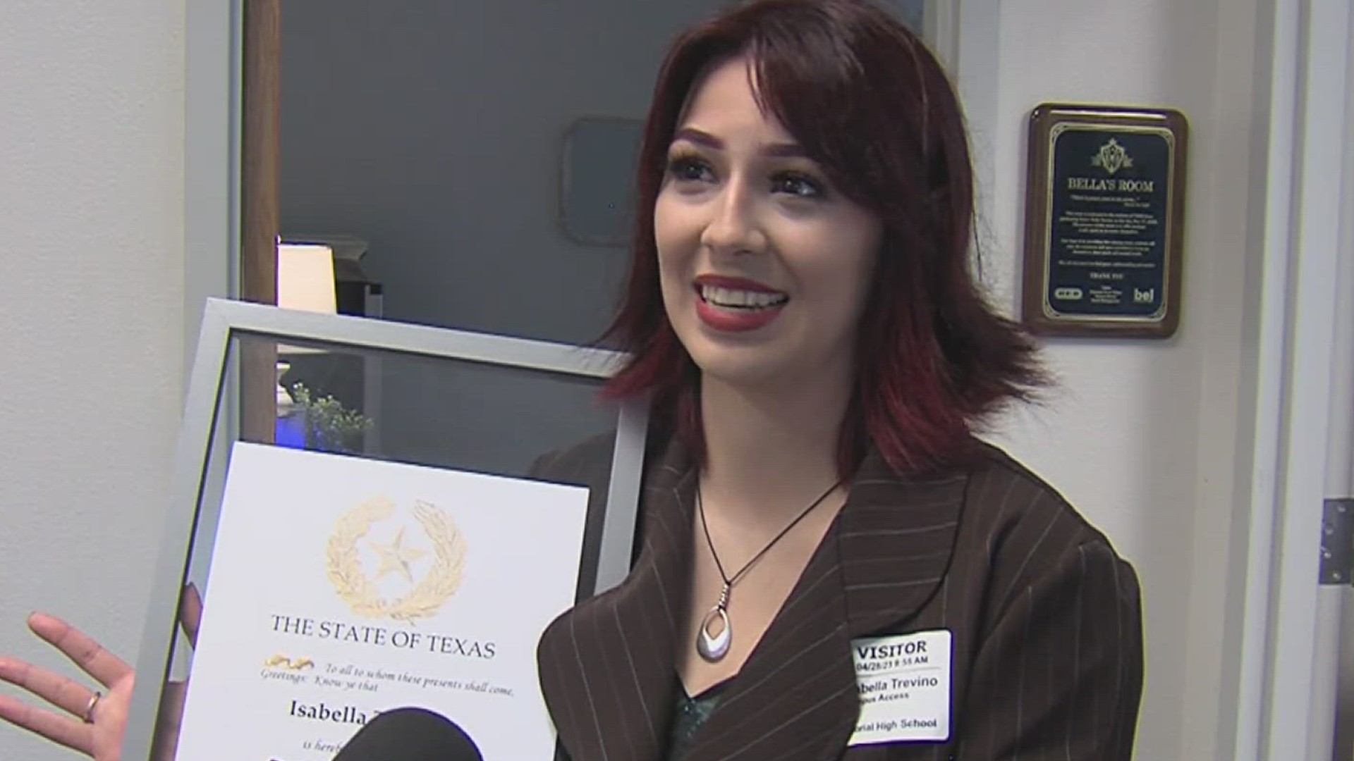 Friday, a big award was presented to a young Coastal Bend native on behalf of Gov. Greg Abbott.