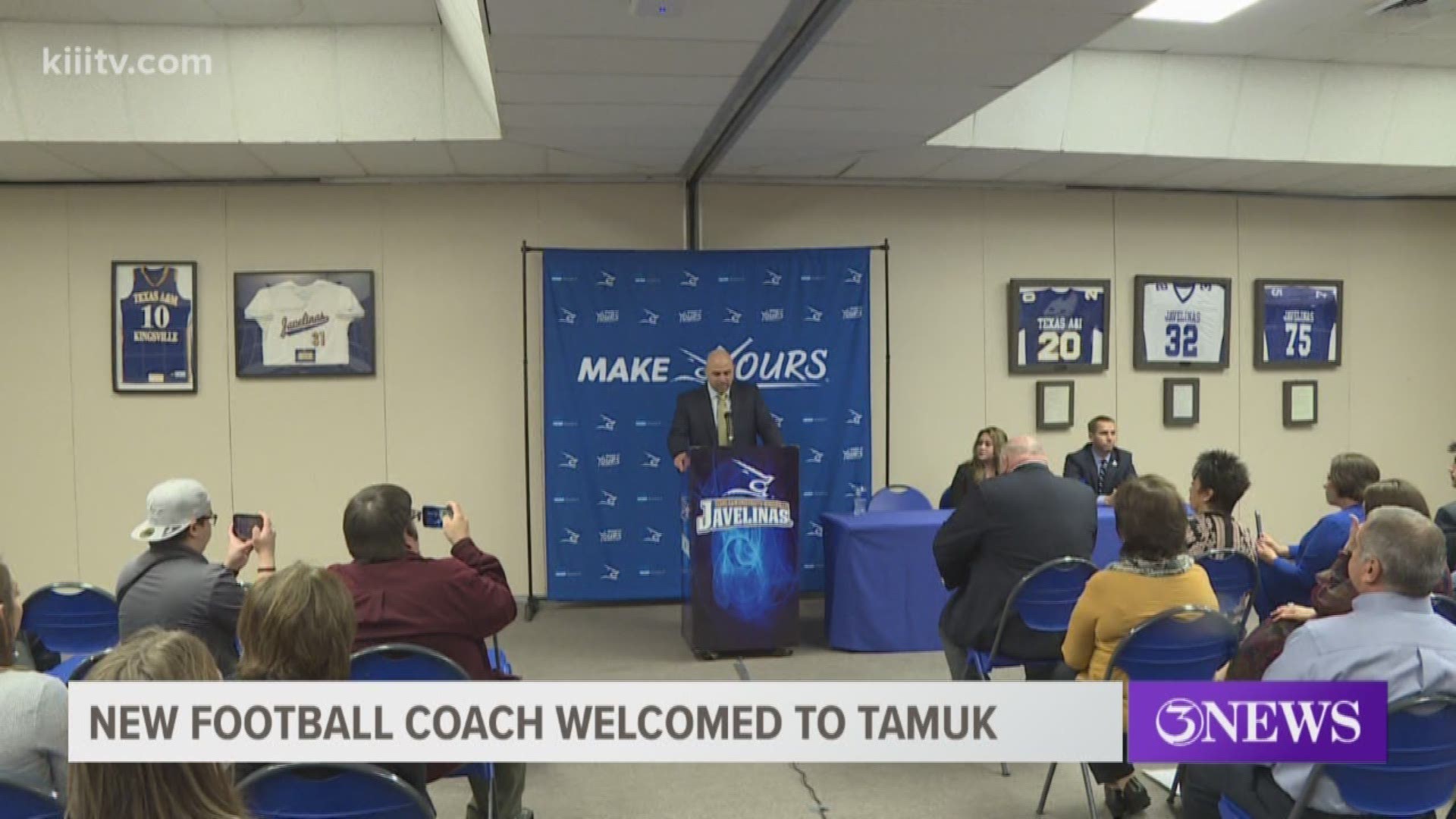 Texas A&M University-Kingsville introduced their new football coach Monday morning at McCulley Hall.