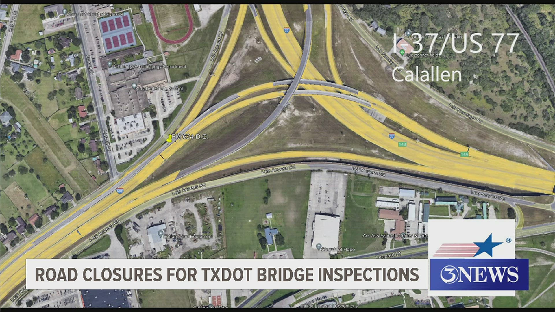 TxDOT bridge inspections will cause delays throughout the week.