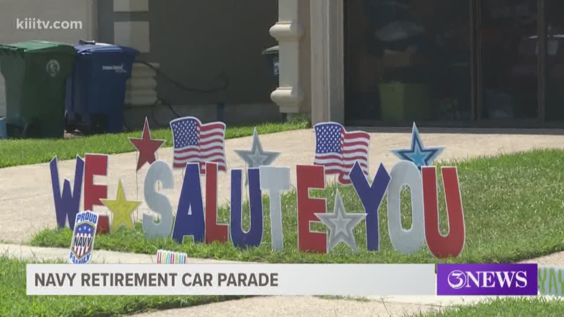 Family and friends put together a retirement car parade for Navy Command Master Chief Gregory Williams.
