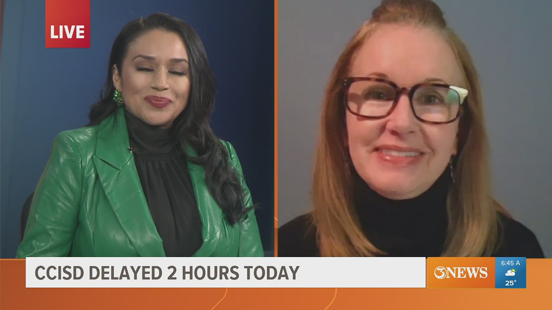 CCISD Chief Comm. Officer Leanne Libby joined us on First Edition to let parents know what to expect for Tuesday's winter weather procedures and schedules.