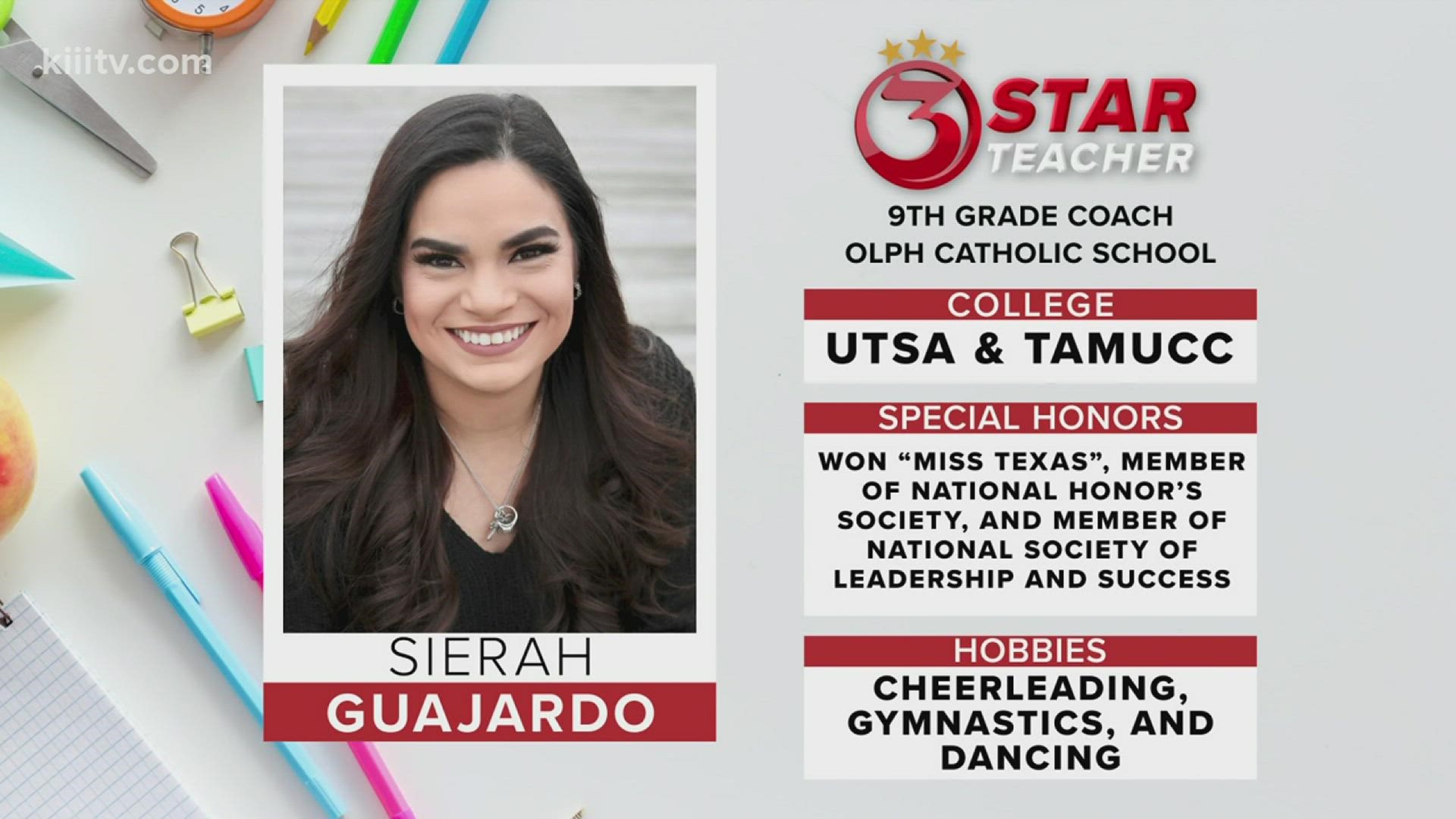Sierah Guajardo is a physical education coach and math teacher for 9th graders at Our Lady of Perpetual Help Catholic School in Corpus Christi.