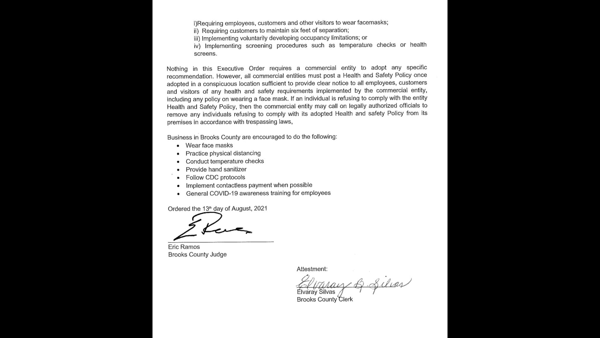 Brooks County Judge mandates masks in schools