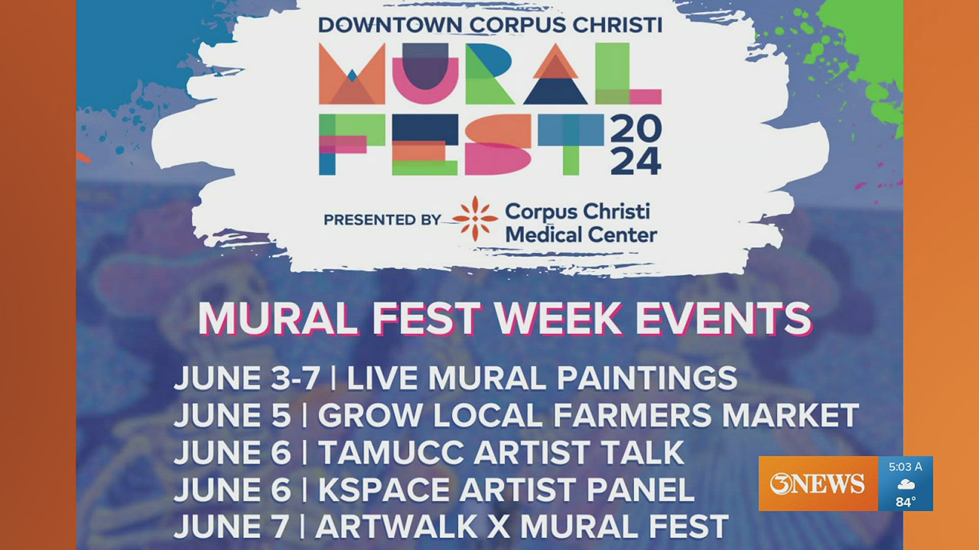 Live mural paintings are set to begin on Monday.