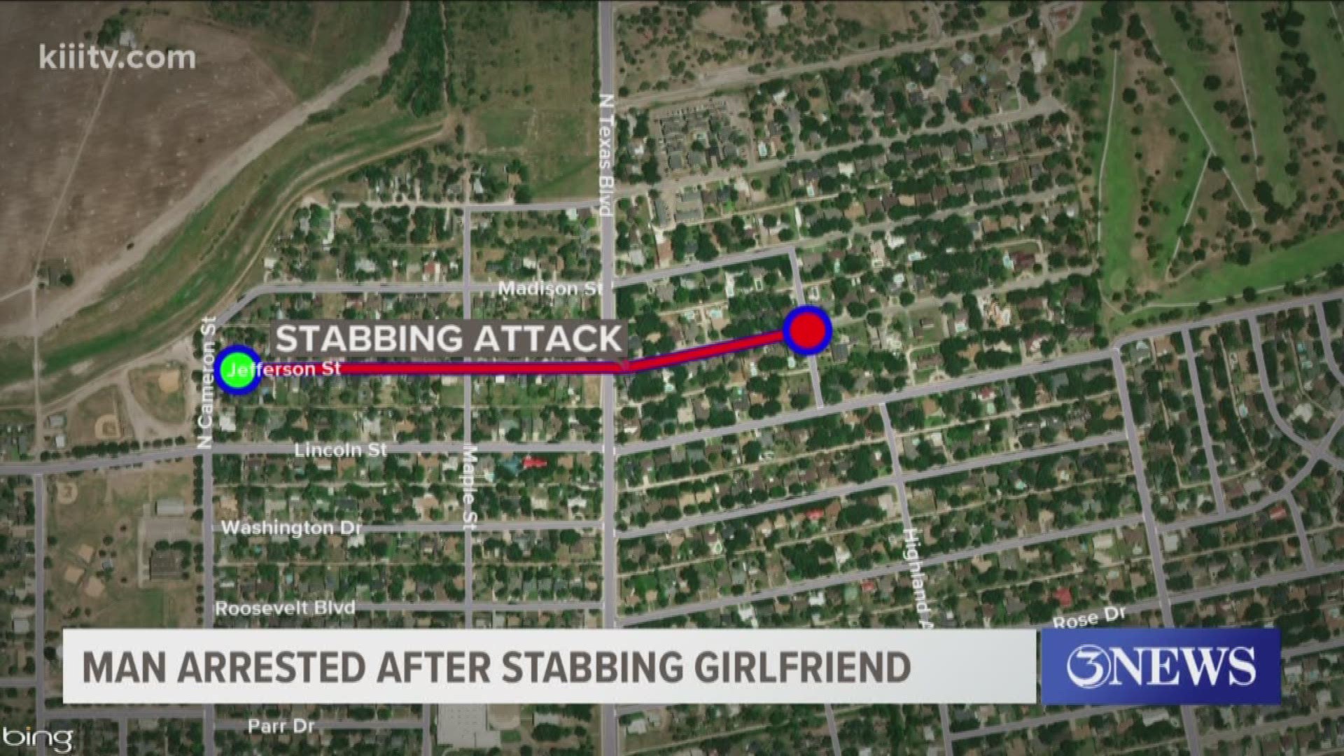 A woman was taken to an area hospital after being stabbed early Saturday morning.