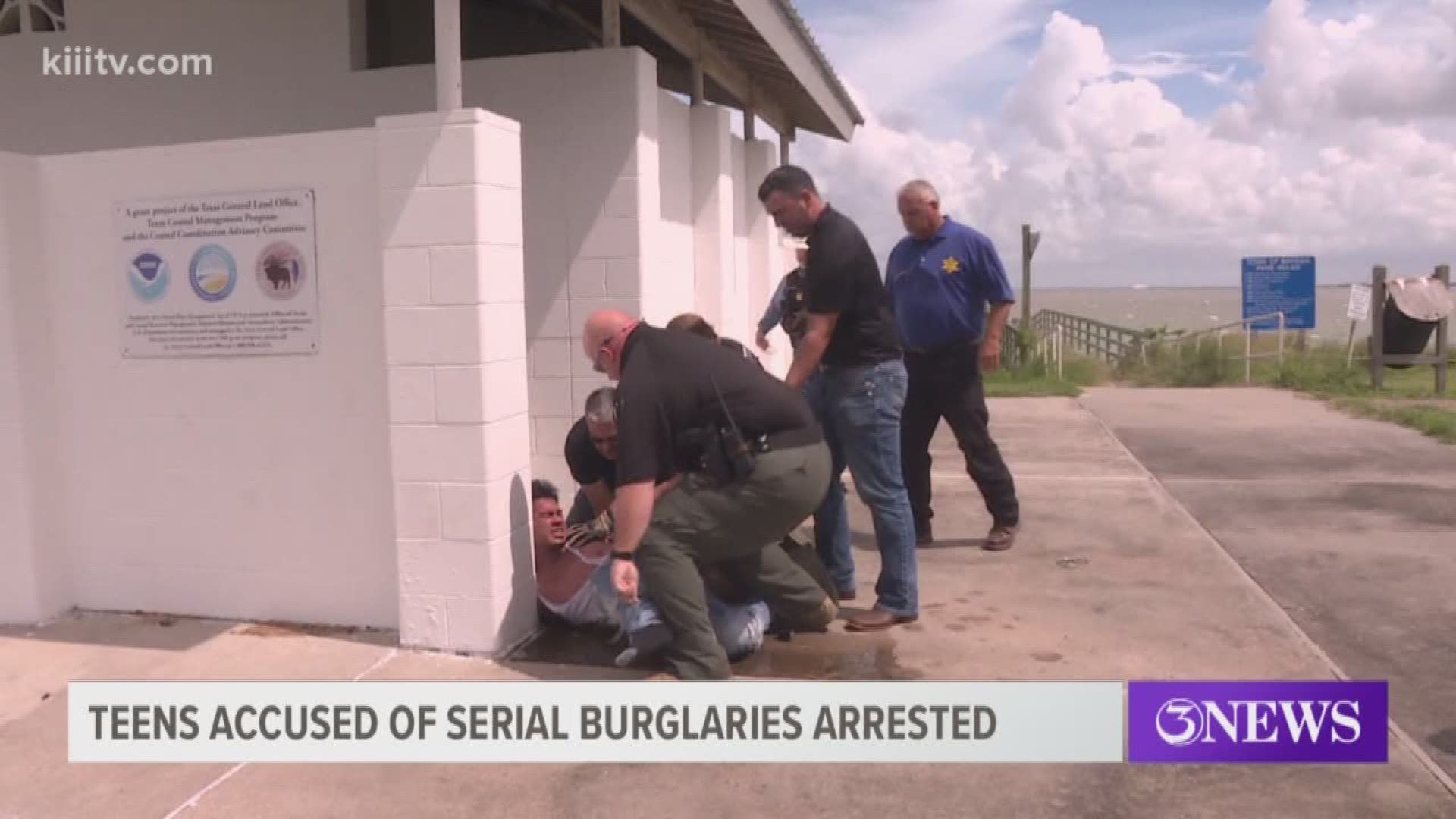 Bayside Park and Refugio County Sheriff's deputies had their hands full Wednesday afternoon trying to arrest six teenagers who were all wanted for a series of burglaries in Bayside.