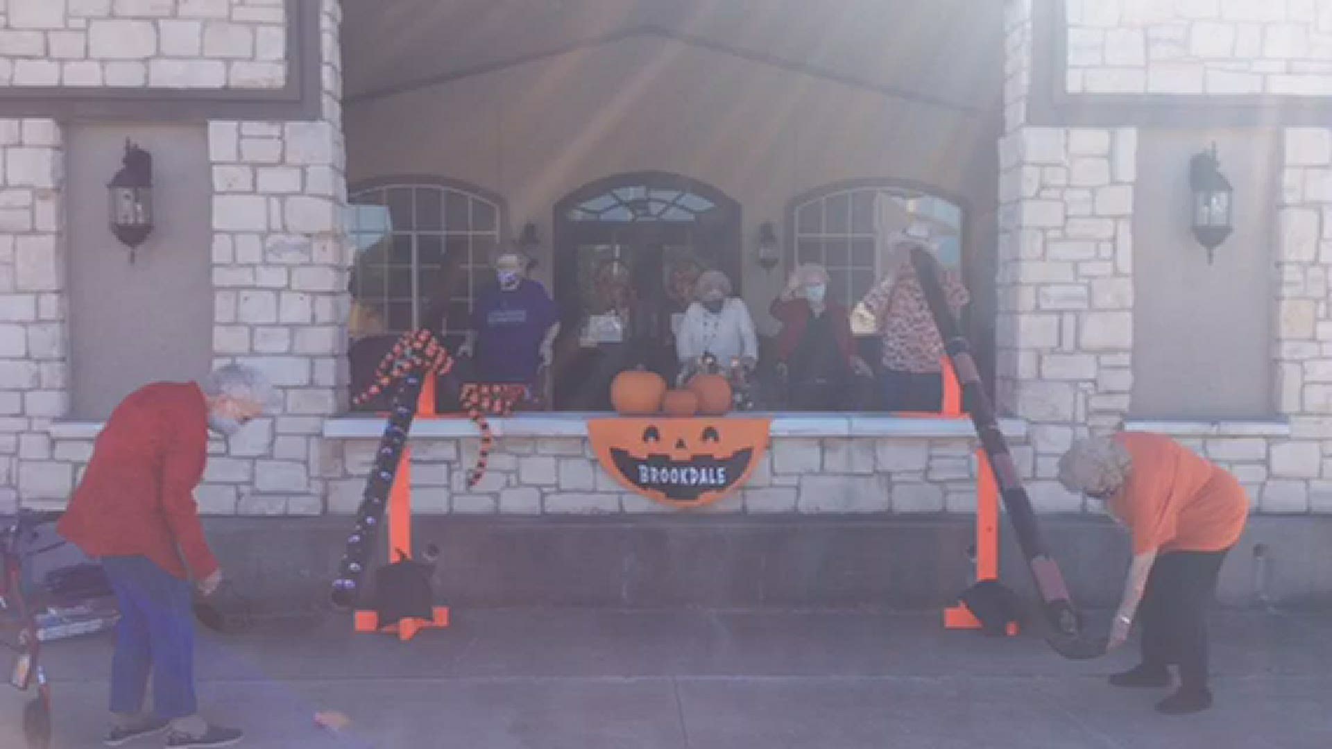Seniors are celebrating a socially-distanced Halloween with 'candy chutes'