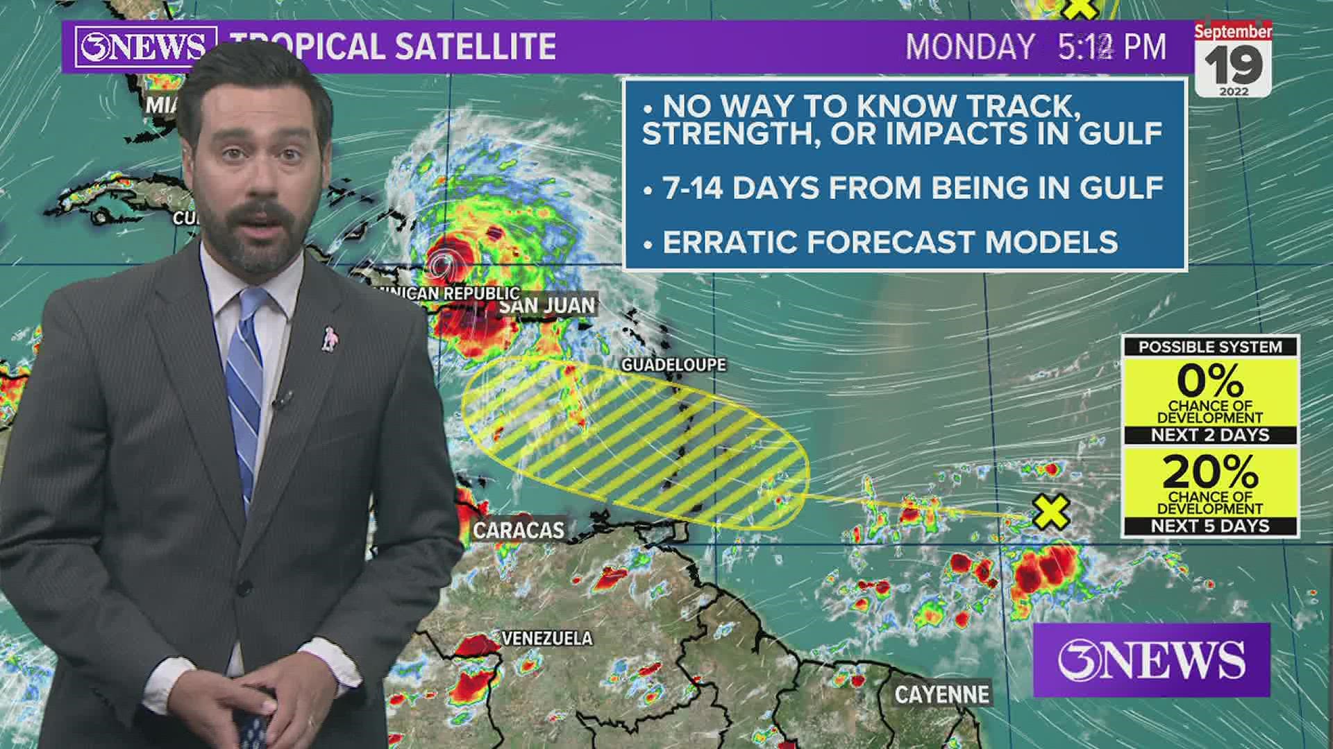 Hurricane Fiona is forecast to move north and reach major hurricane status in the Atlantic. Tropical wave headed for the Caribbean needs to be watched closely.