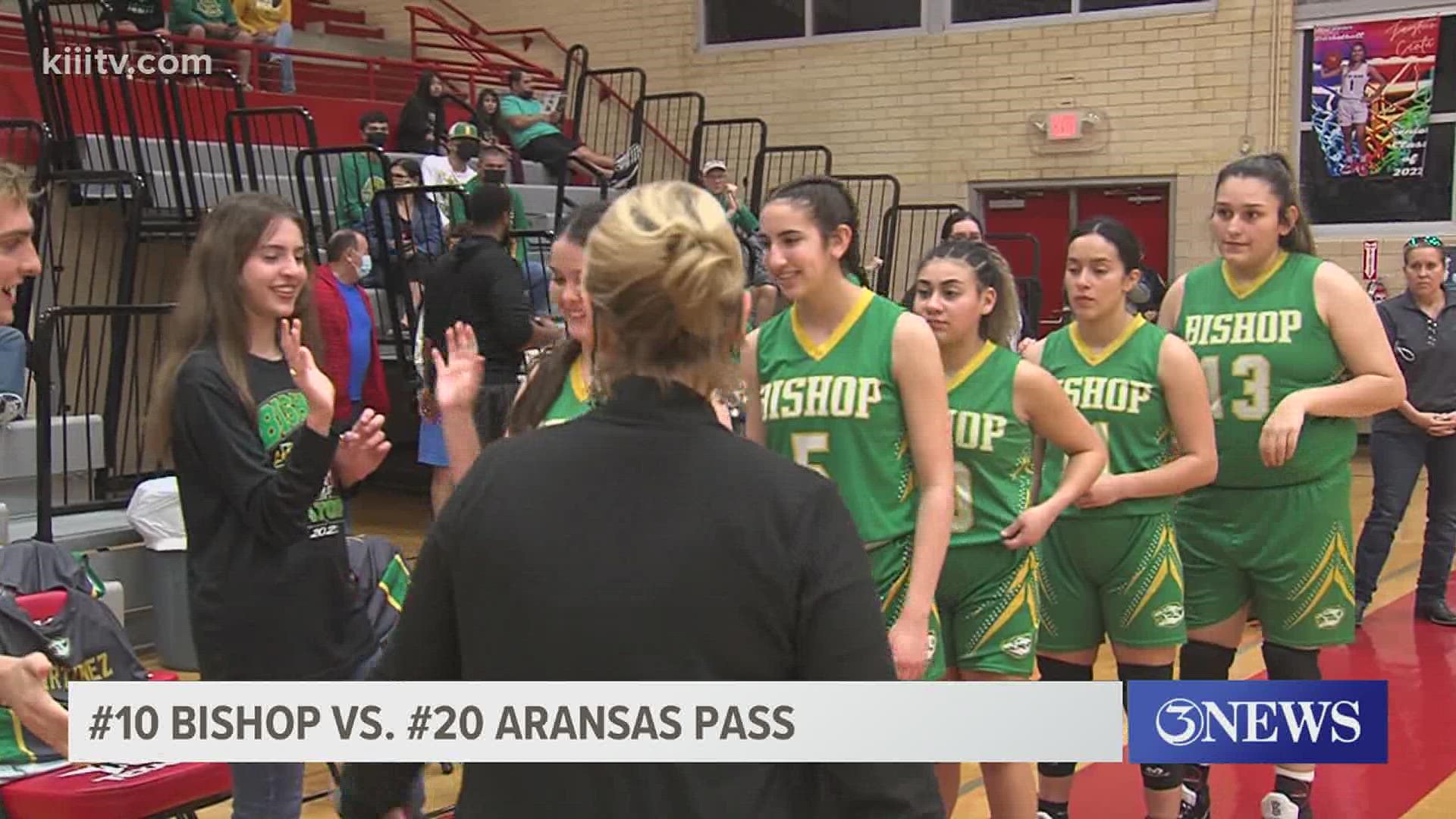 The Lady Badgers pulled away in the second half in a 62-43 win over the Panthers to advance to the region tournament Friday in Seguin.