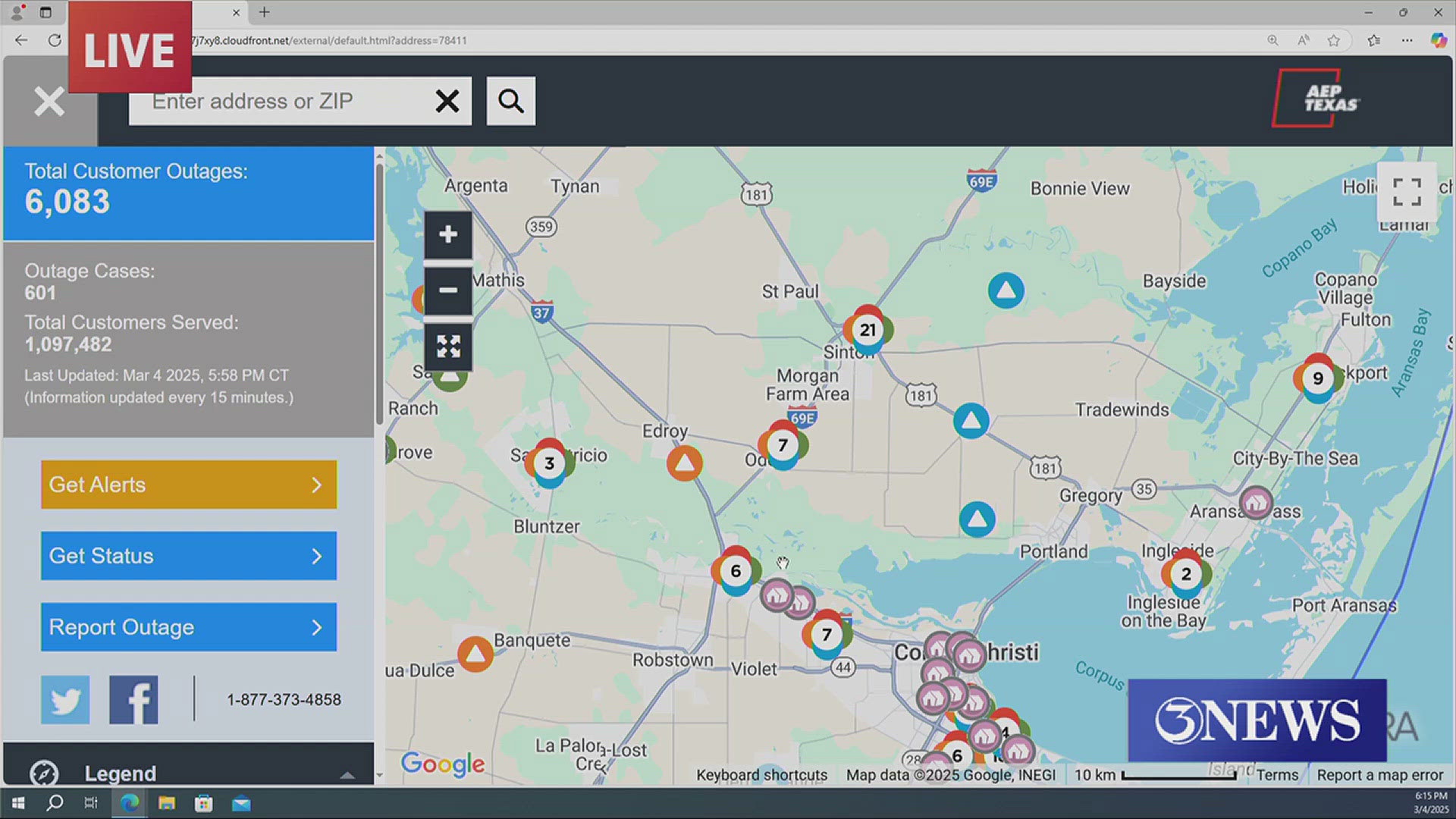 Crews are actively working to restore power to customers impacted by the outages.