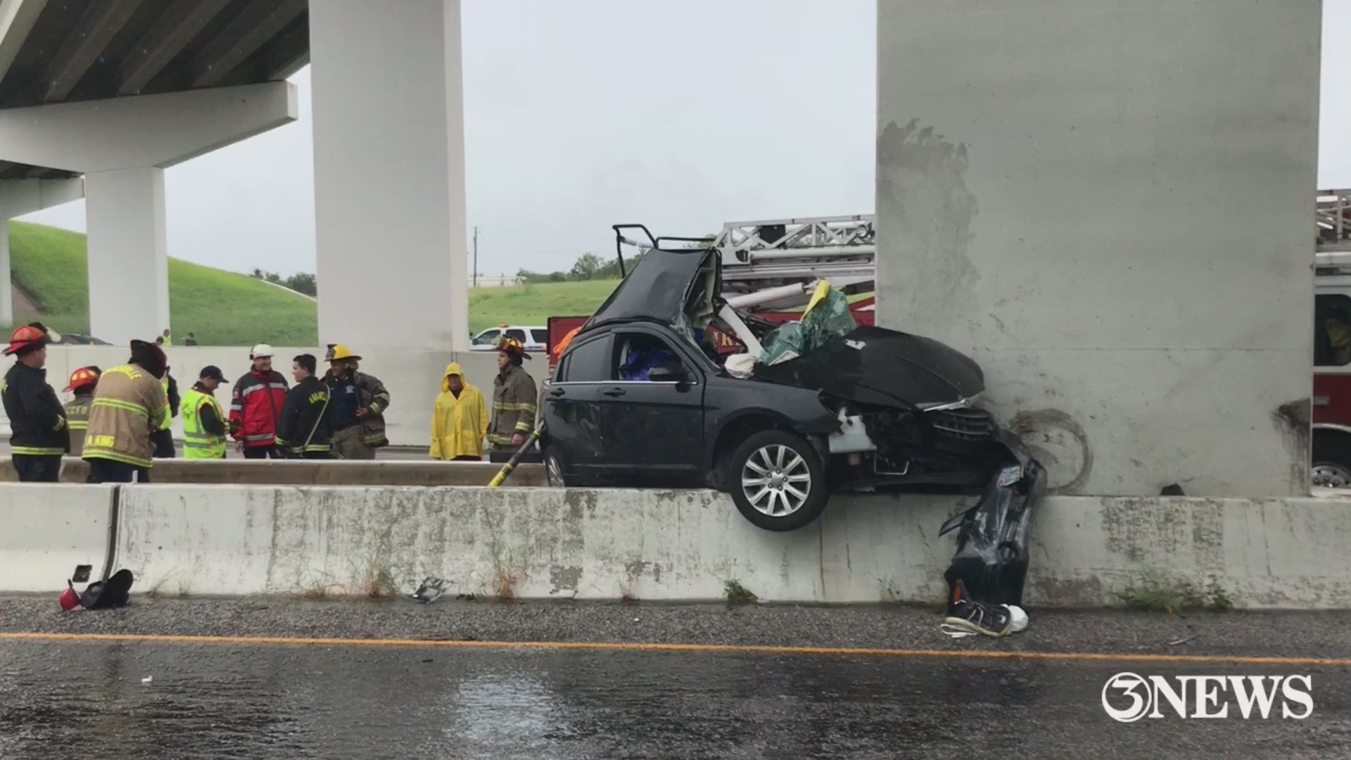One person was killed Monday morning in a single-vehicle crash on southbound I-37 at Redbird Lane.