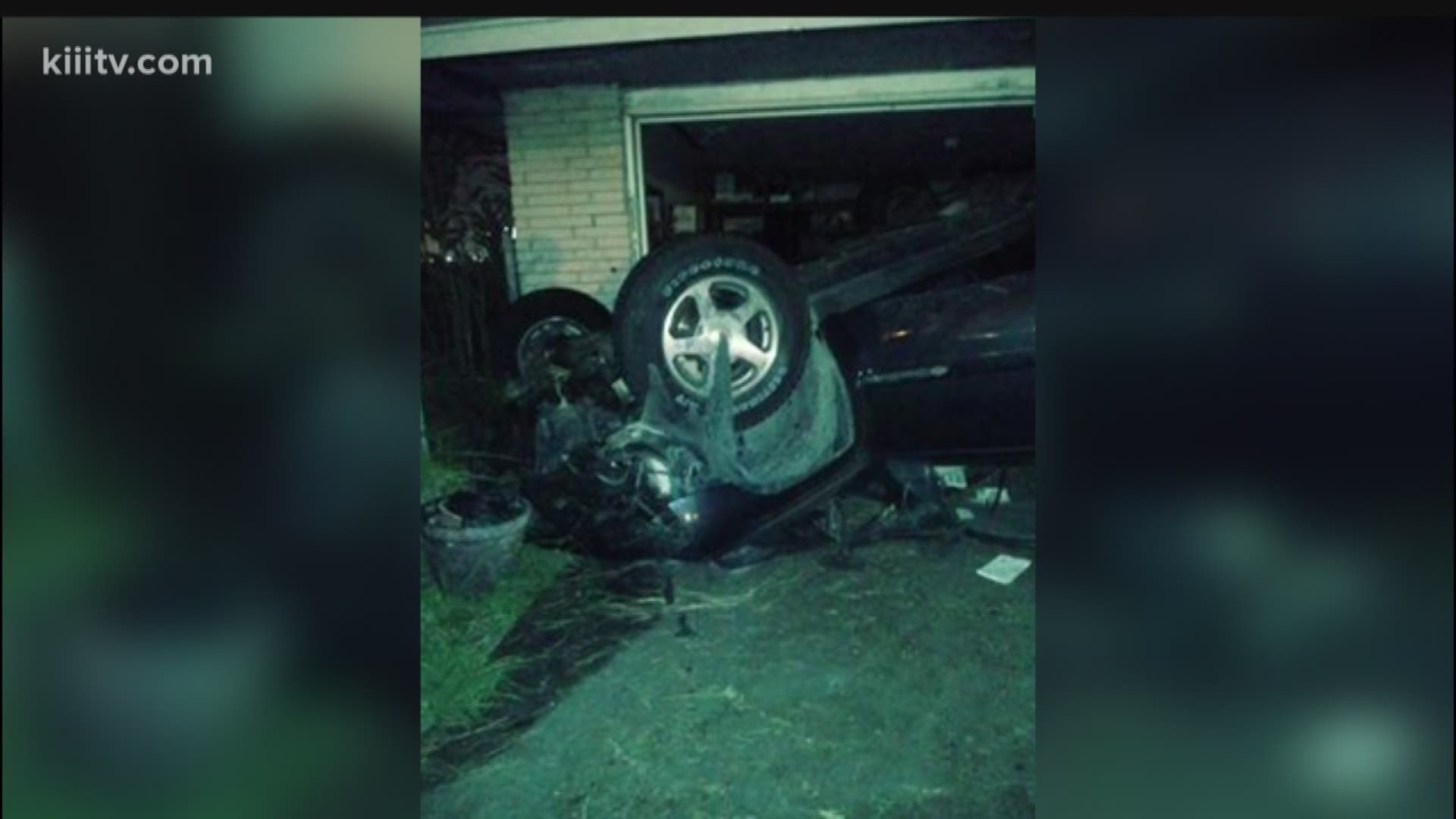 Drunk driver flips SUV and crashes into woman's home | kiiitv.com