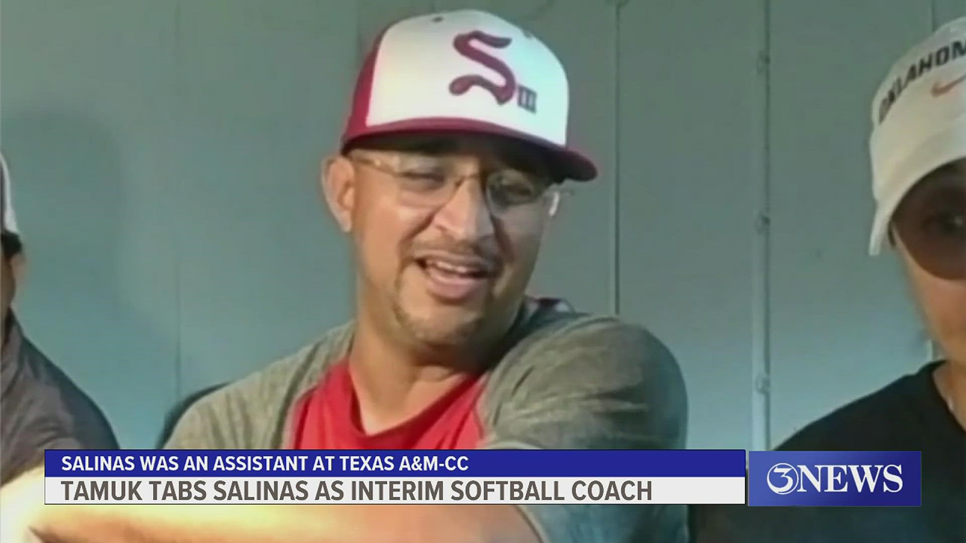 Salinas now returns to the school where he played baseball for his father, Hector Salinas.
