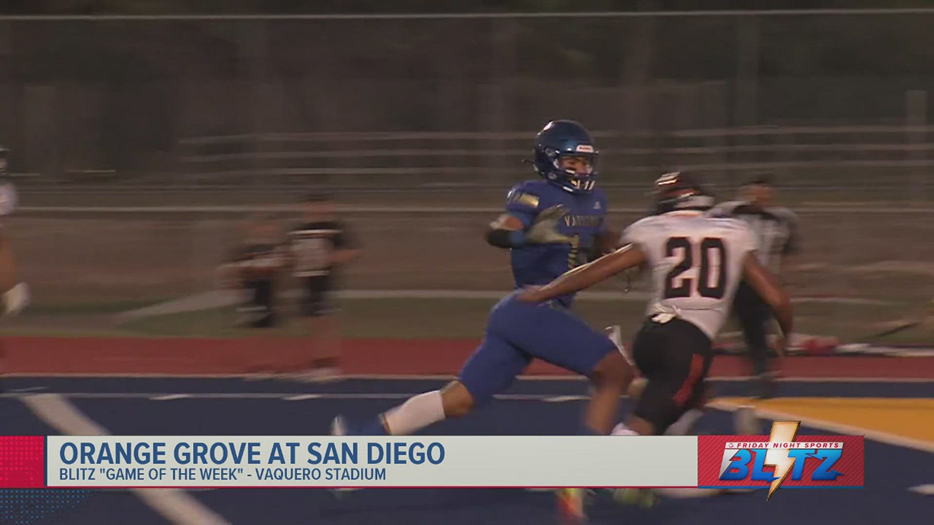 Orange Grove tops San Diego in the Game of the Week. Miller remains undefeated after beating Ray. Vets Memorial shuts out Moody. Victoria West beats King.