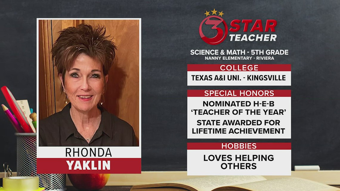 3Star Teacher: Rhonda Yaklin