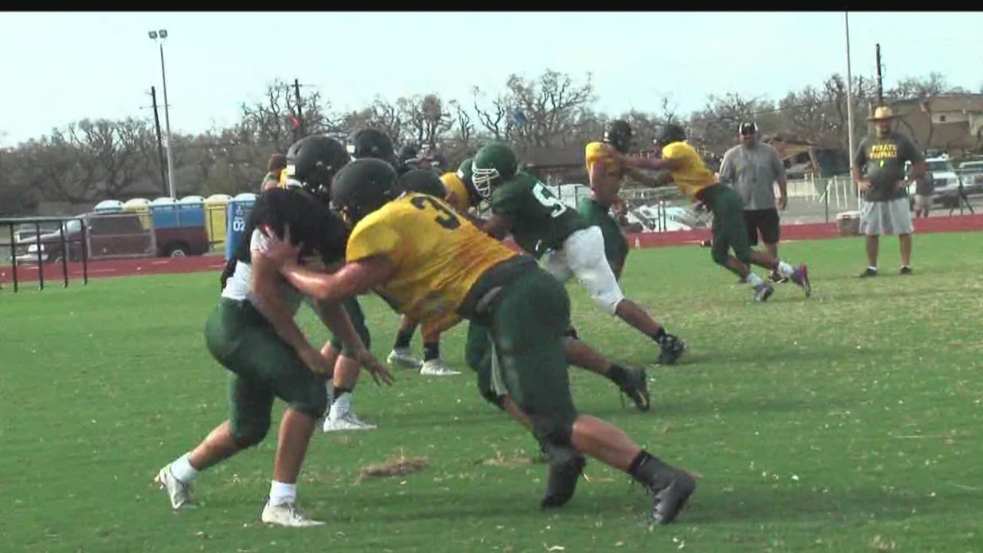 The Pirates will play at Sinton this Friday, two weeks to the day after Hurricane Harvey devastated the town.