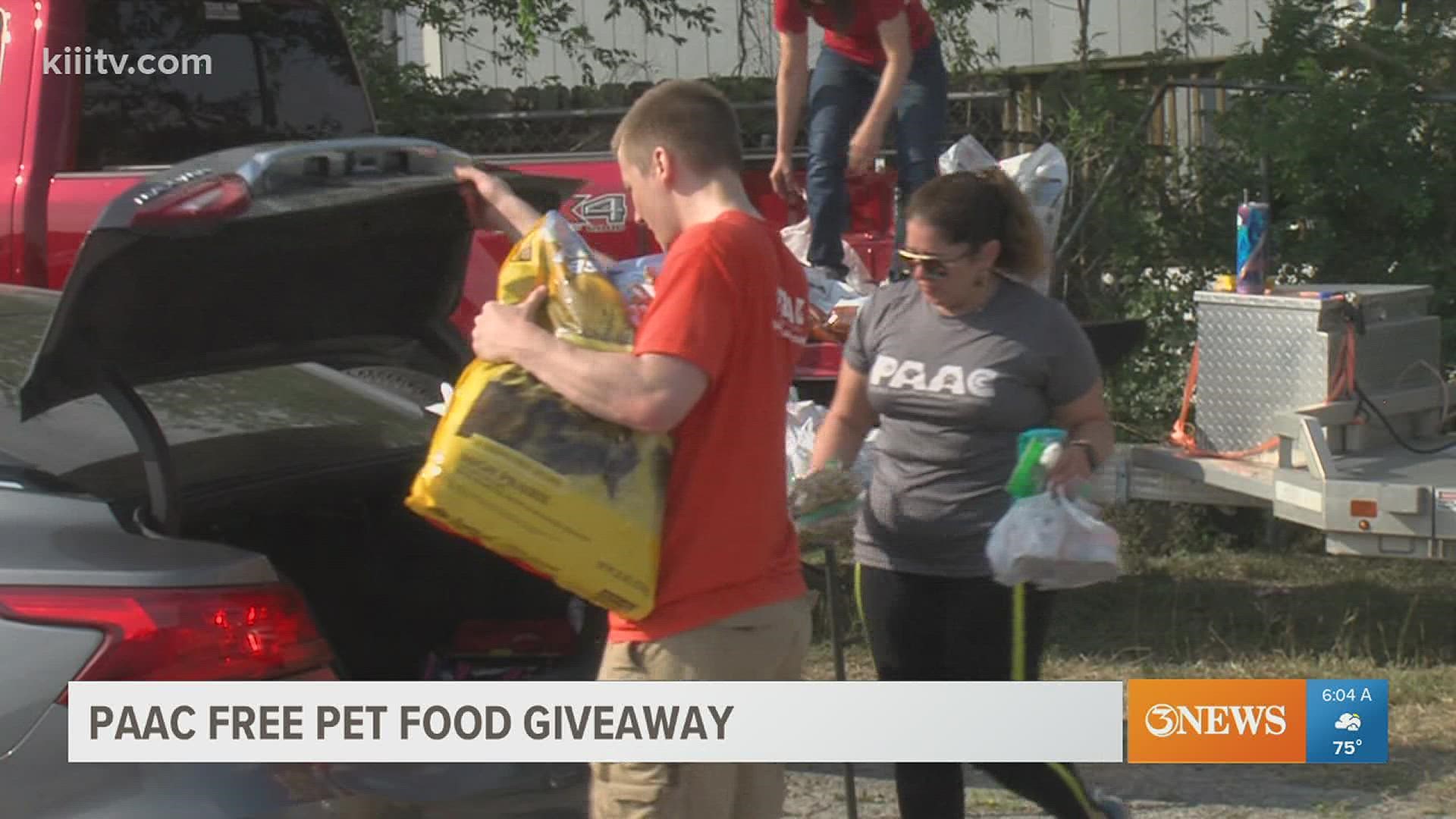 PAAC had a free pet food giveaway as the shortage continues