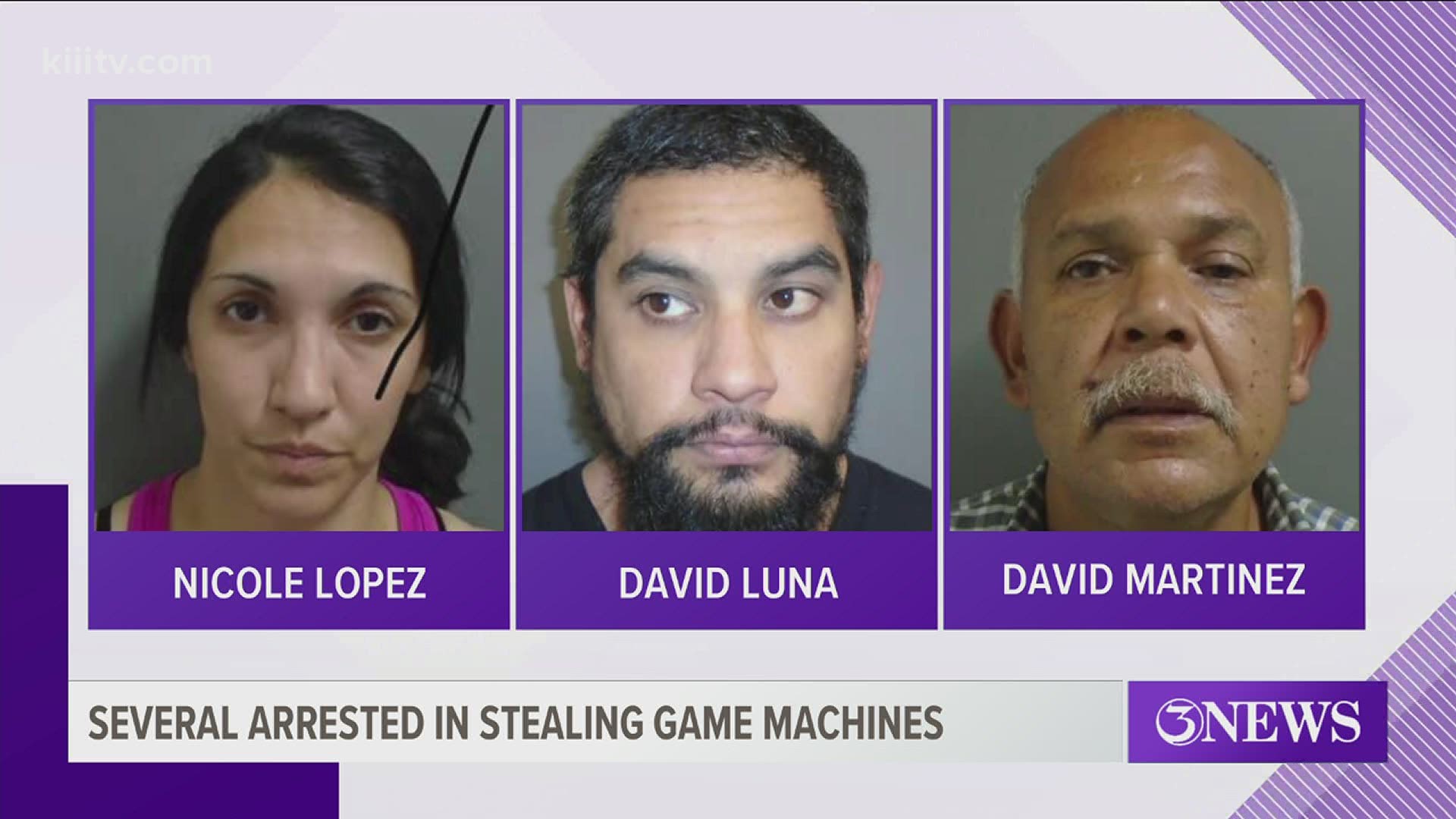 A deputy with the San Patricio County Sheriff's Office caught three people loading game room machines into a U-Haul, officials said.