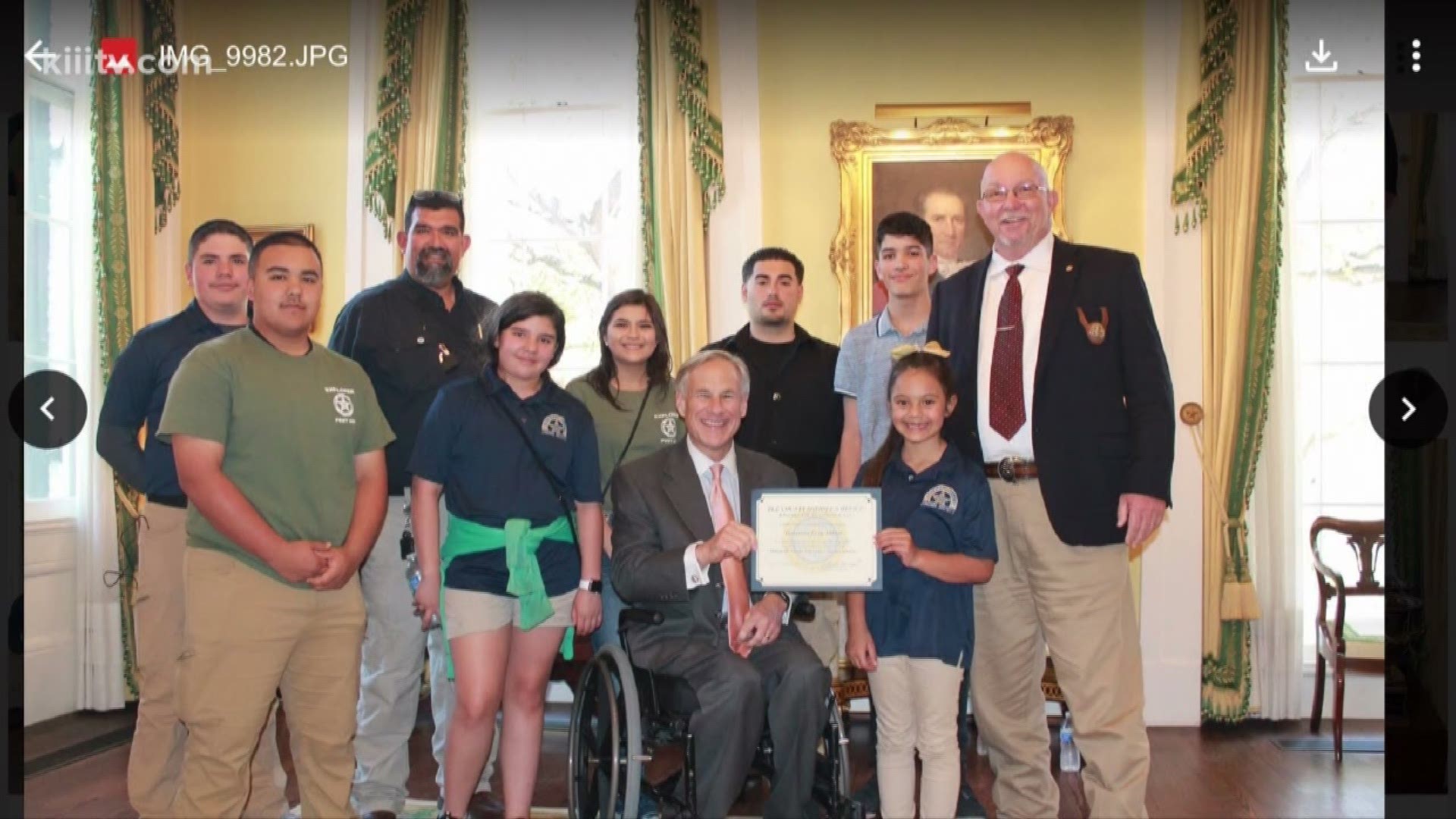 Texas Governor Greg Abbott had quite the honor at the state capitol thanks to a group of kids from Bee County.