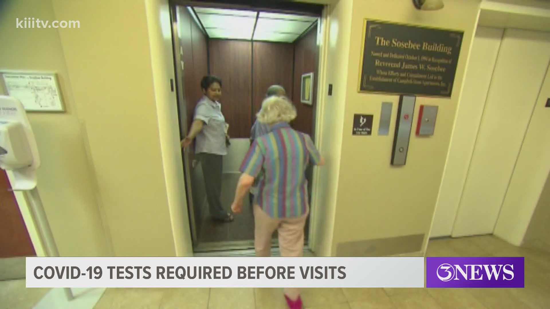 Visitors are expected the test negative for COVID-19 before they are able to visit their loved ones.