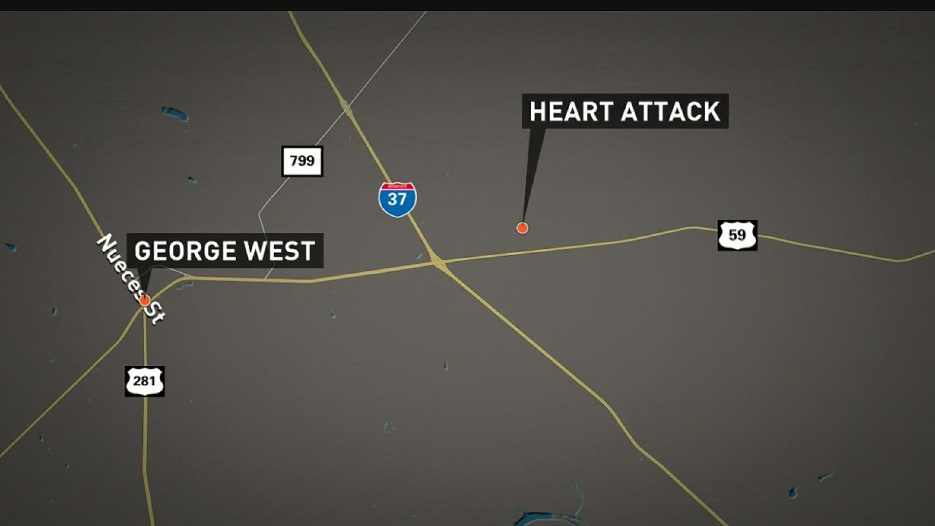 Officials in Live Oak County said a person that was found dead along County Road 330 around 4 p.m. Thursday died from an apparent heart attack.