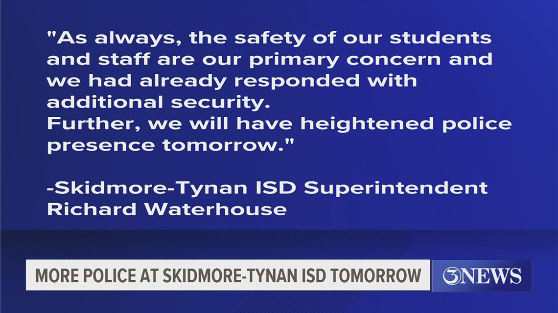 Skidmore Tynan ISD To Have Increased Police Presence Friday Kiiitv skidmore-tynan-isd-to-have-increased-police-presence-friday-kiiitv