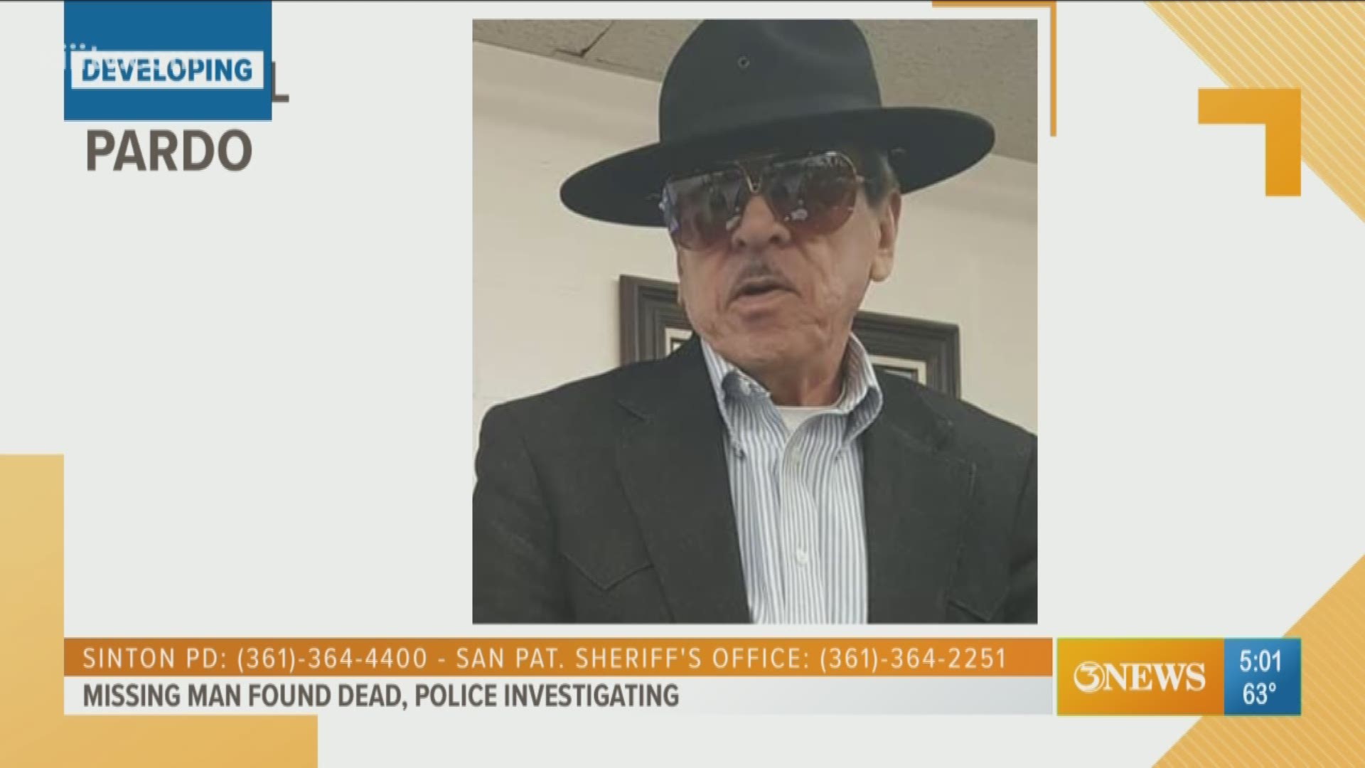The Sinton Police Department believe foul play was involved in the death of a 71-year-old man whose body was found on Sunday.