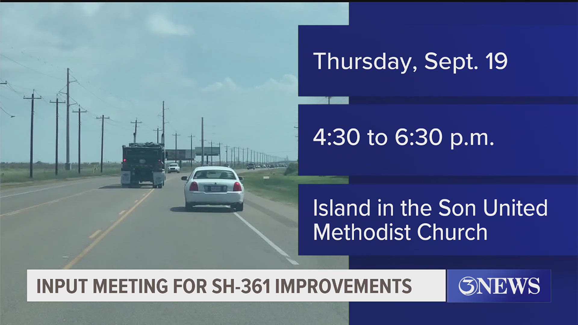 The meeting will be from 4:30 to 6:30 p.m. Thursday at the 
Island in the Son Methodist Church on Highway 361.