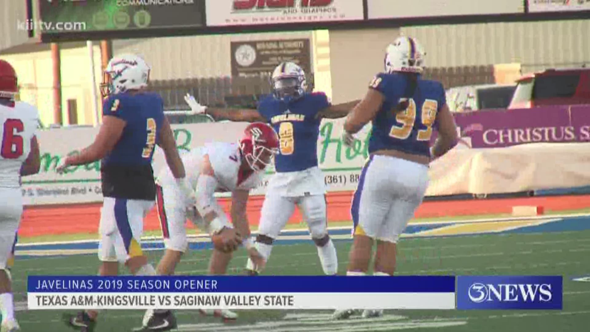 Texas A&M-Kingsville drops it's season opener to Saginaw Valley State 35-14.