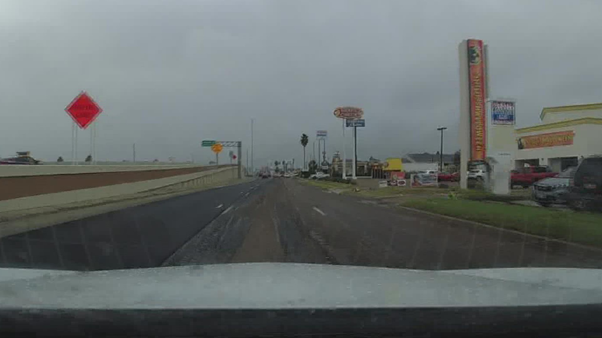 3NEWS reached out to the Texas Department of Transportation and said that the faded lines are part of the Ramp Reversal Project.