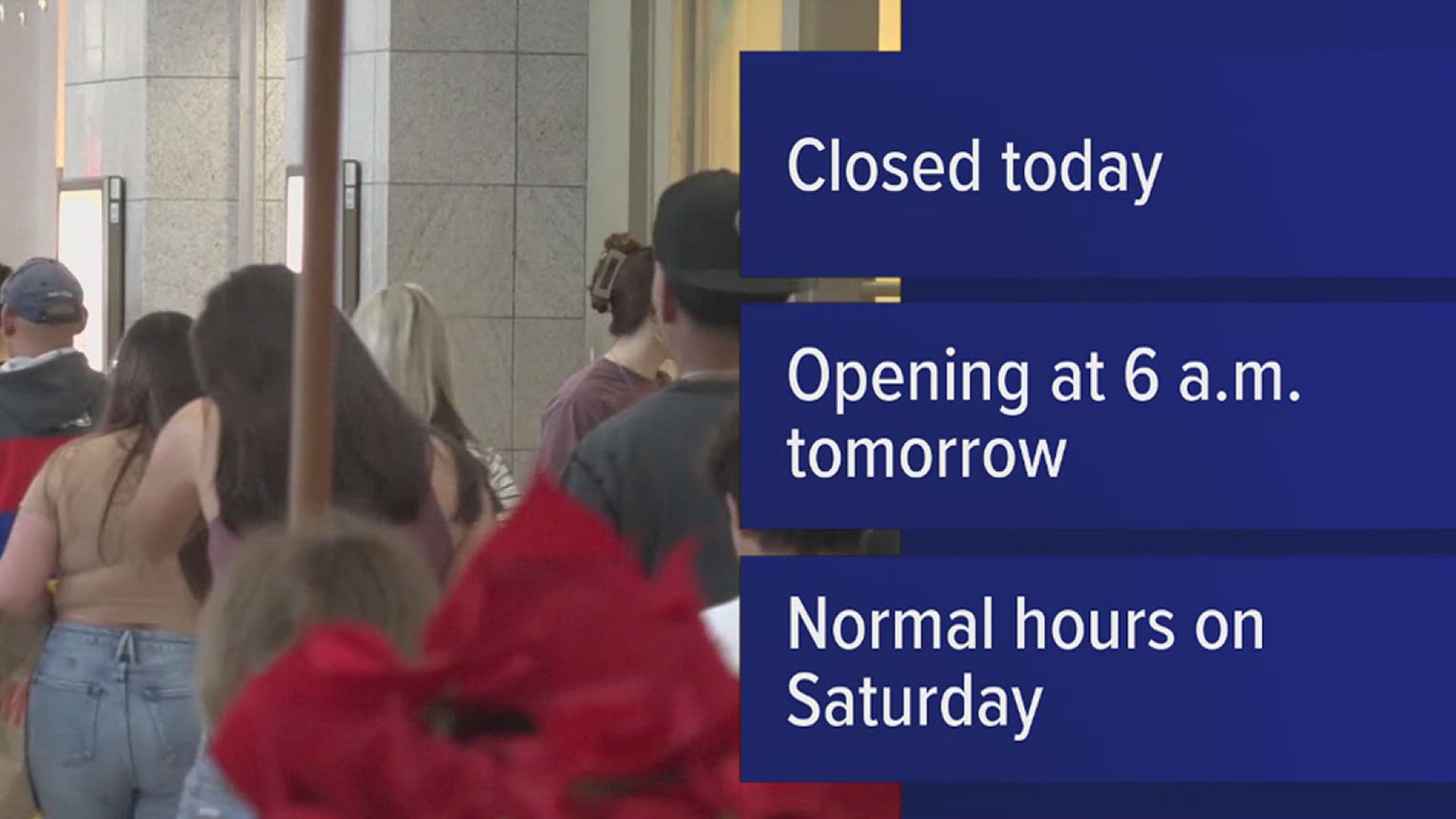 Stores will open up at 6 a.m. 