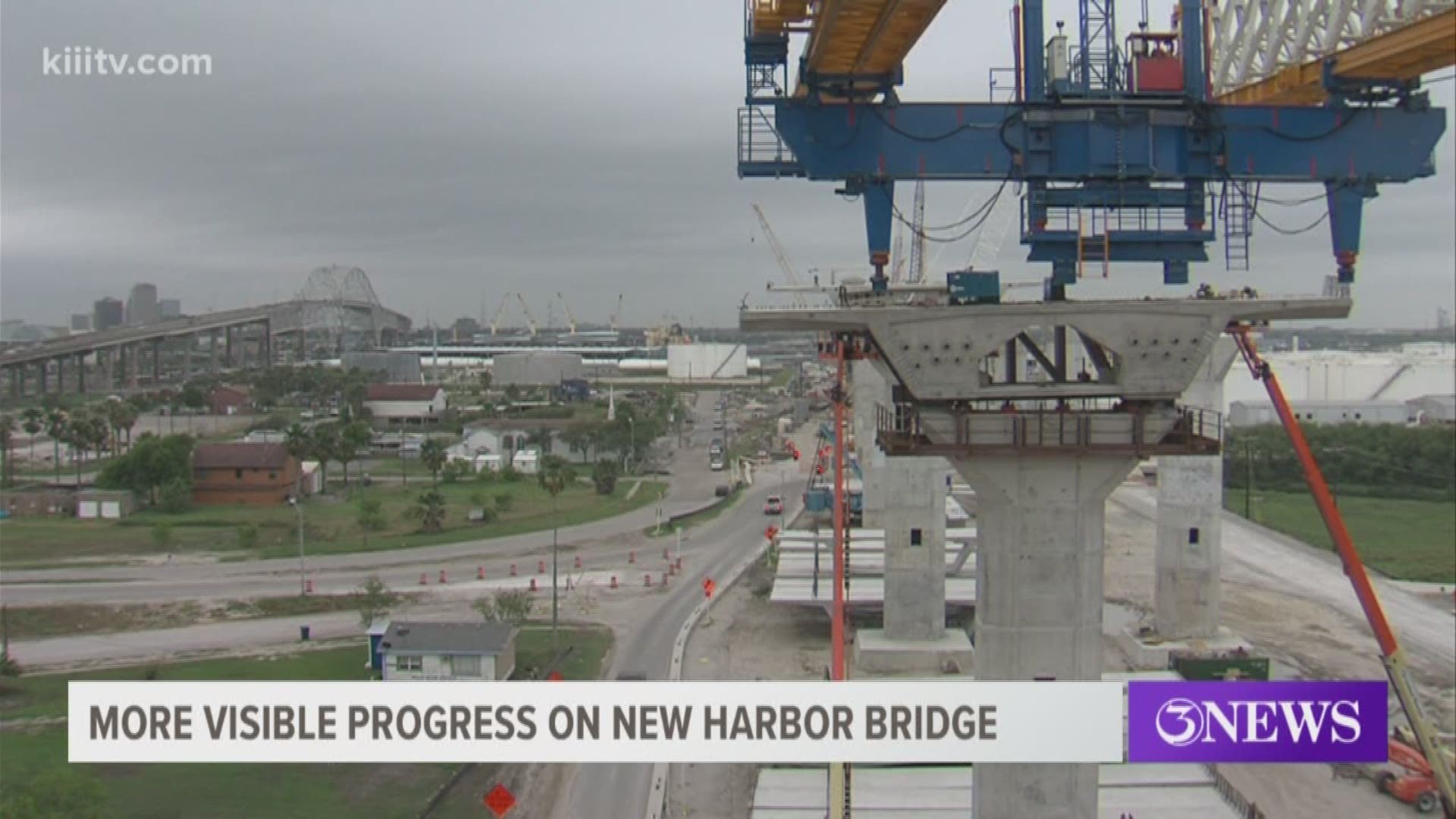 More sections are up on the north approach to the new Harbor Bridge in Corpus Christi, Texas, and drivers can now start to see the curvature of the longest suspension bridge to be built in North America.