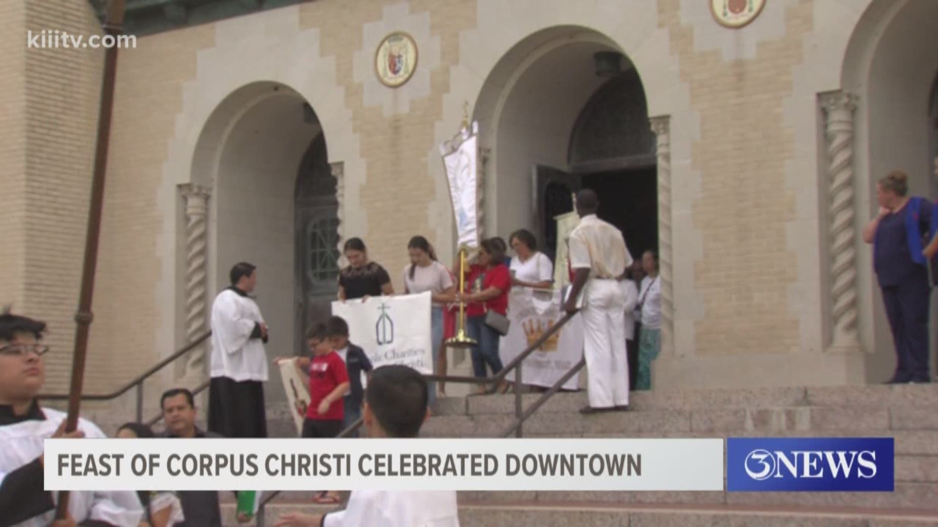 The procession stopped at the Mother Teresa Shelter, the Sacred Heart Catholic Church and finally in front of the Nueces County Jail.