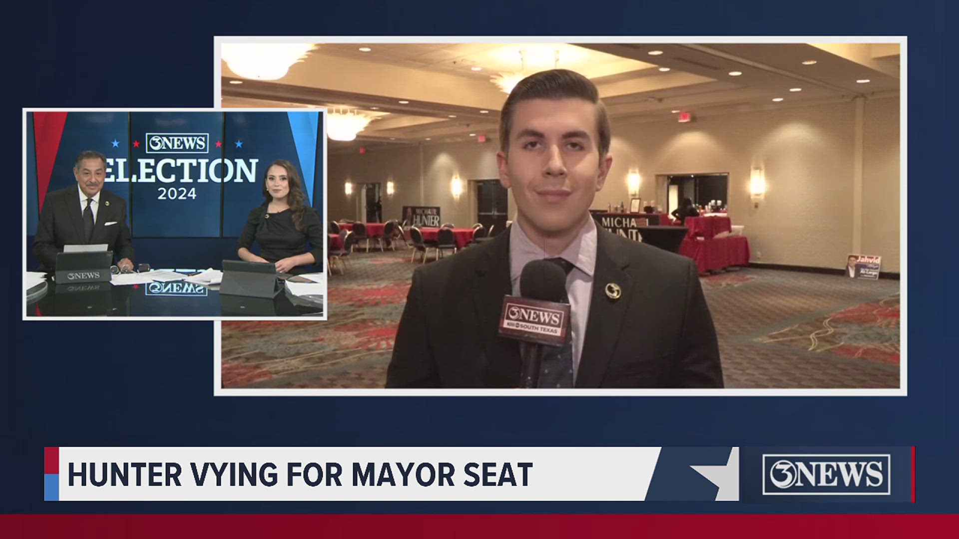 Brandon Schaff is live from Michael Hunter's watch party in downtown Corpus Christi.