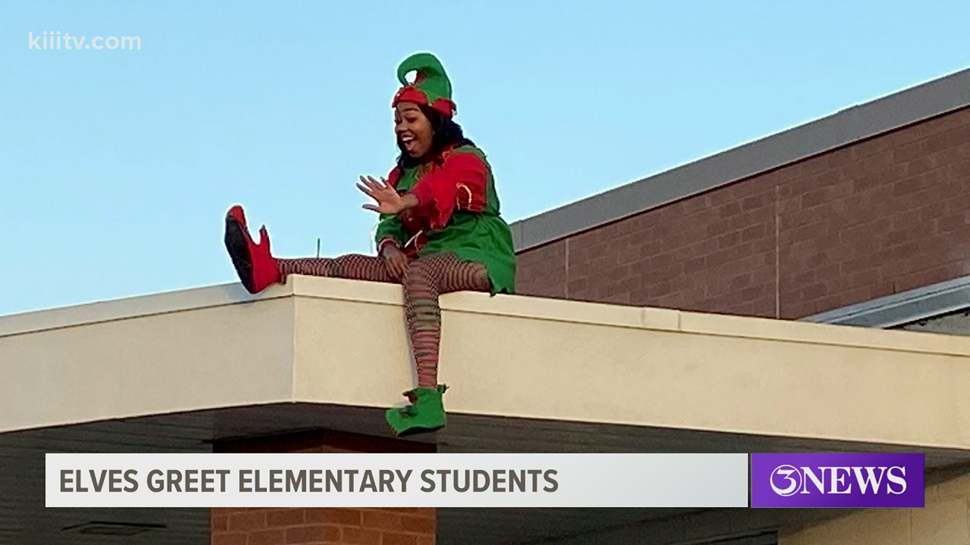 Greeted Students at Faye Webb Elementary greeted by Santa's elves | kiiitv.com