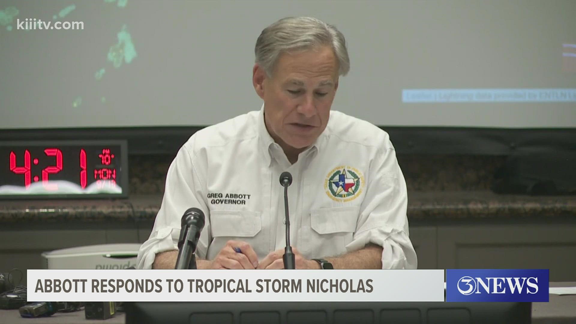Gov. Abbott provides insight on how to respond to he Tropical Storm.