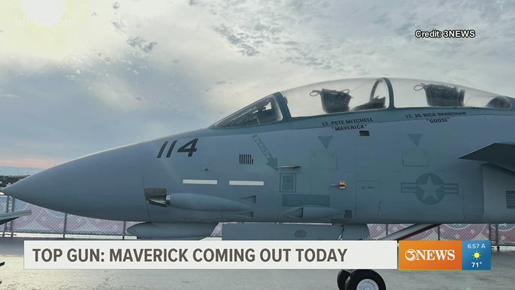 F-14 featured in 'Top Gun' is on display at USS Lexington