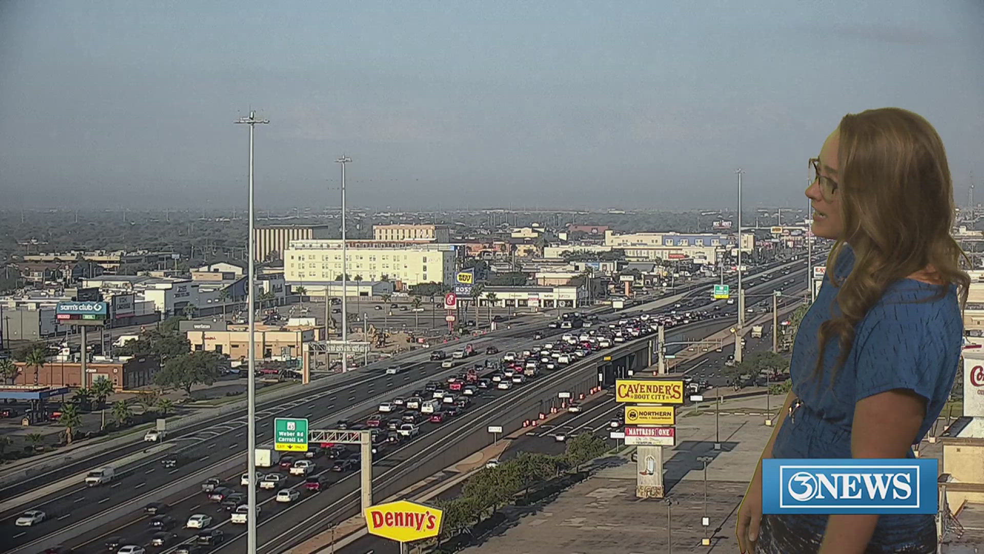 The accident appears to have traffic backed up just past the Webber Road and Carroll Lane exit.