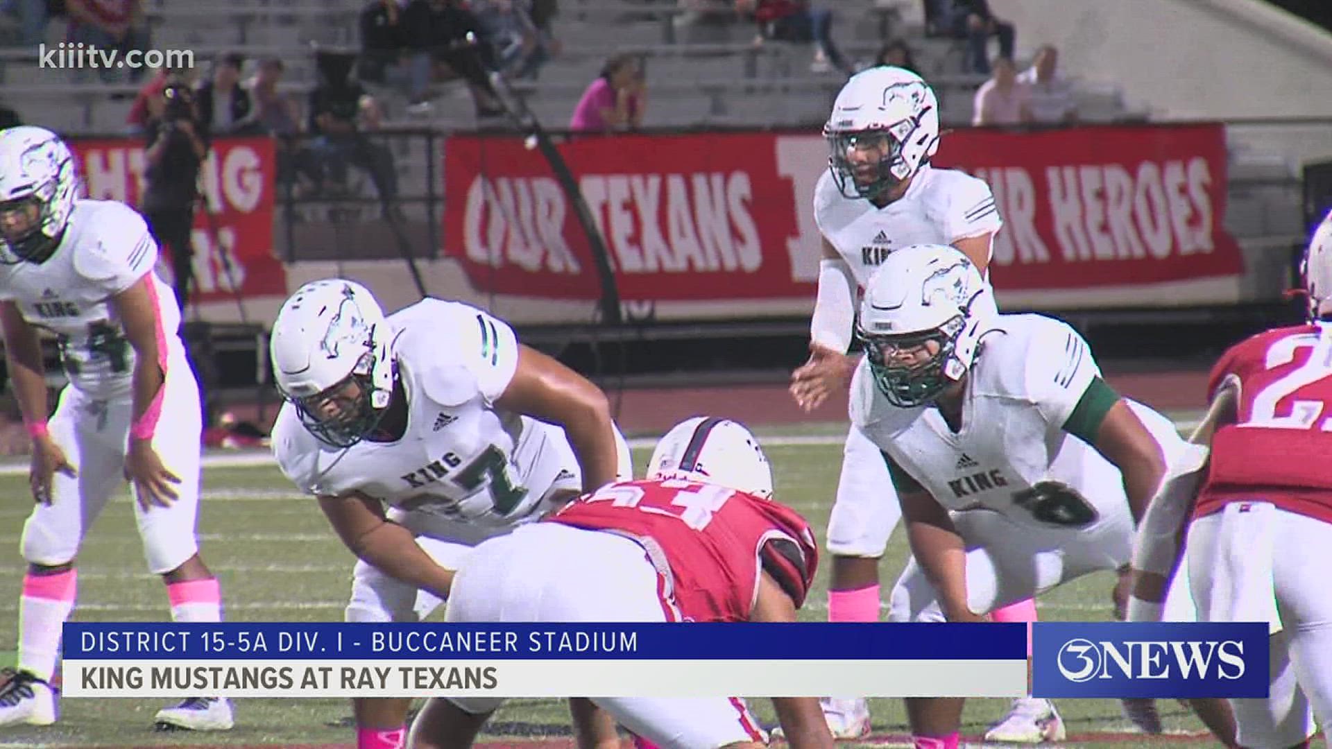 The Mustangs rolled 27-0 to top the Texans and earn their first victory in District 15-5A Div. I.