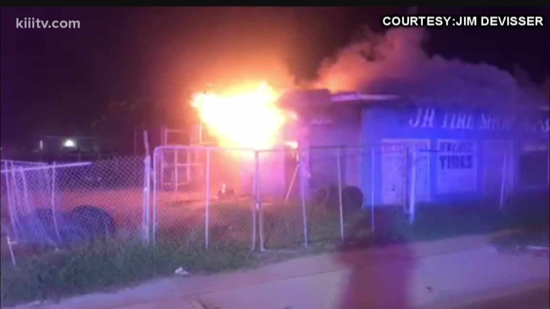 Authorities are investigating a fire that broke out Thursday morning at a tire shop in Corpus Christi's westside.
