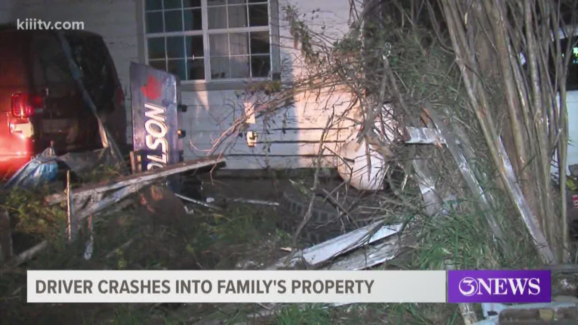 Suspected drunk driver crashes through fence, nearly hits home | kiiitv.com