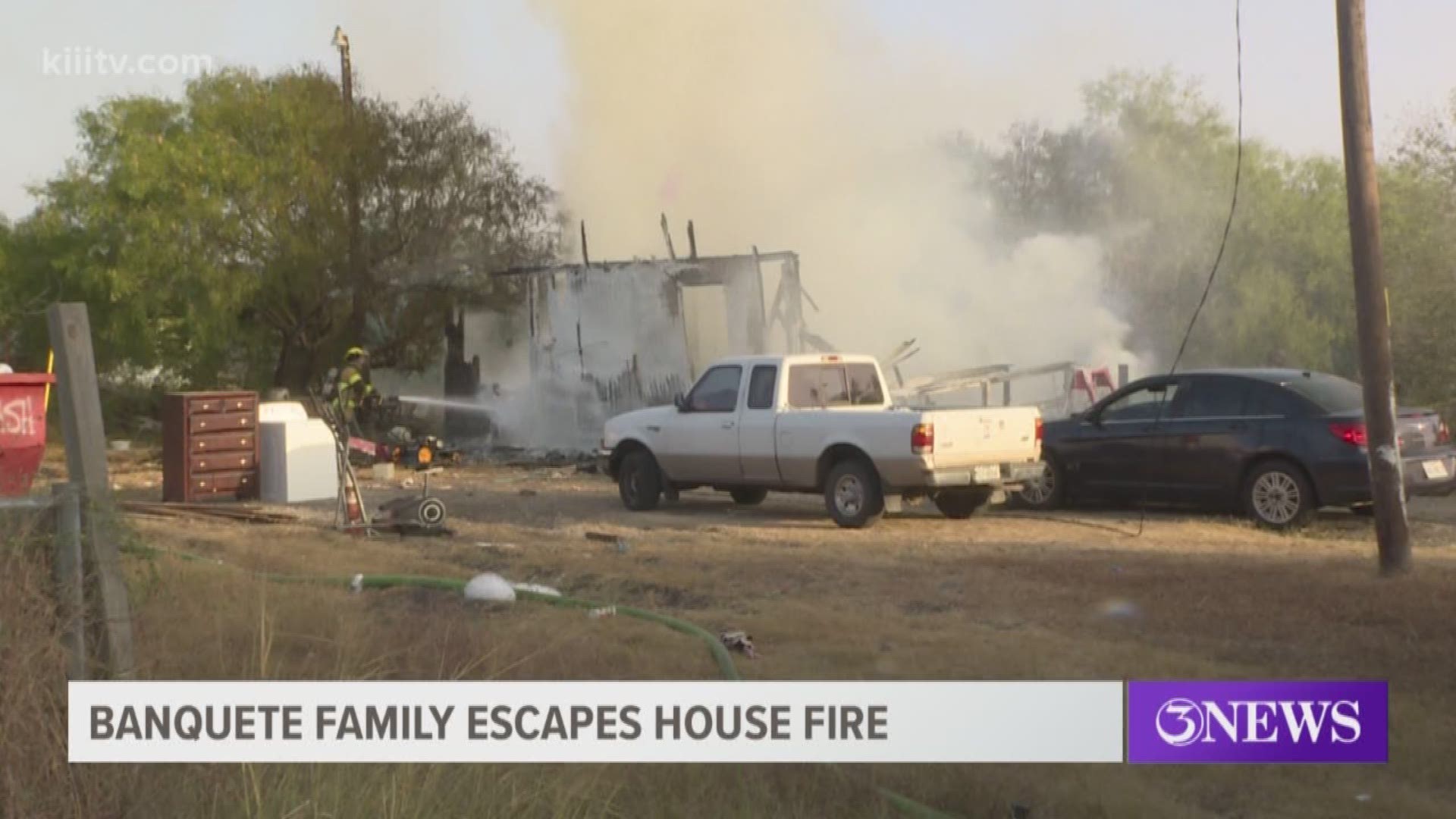 Multiple fire crews were called to the scene of a house fire Tuesday morning in the 3800 block of Rachel Lane in Banquete, Texas.