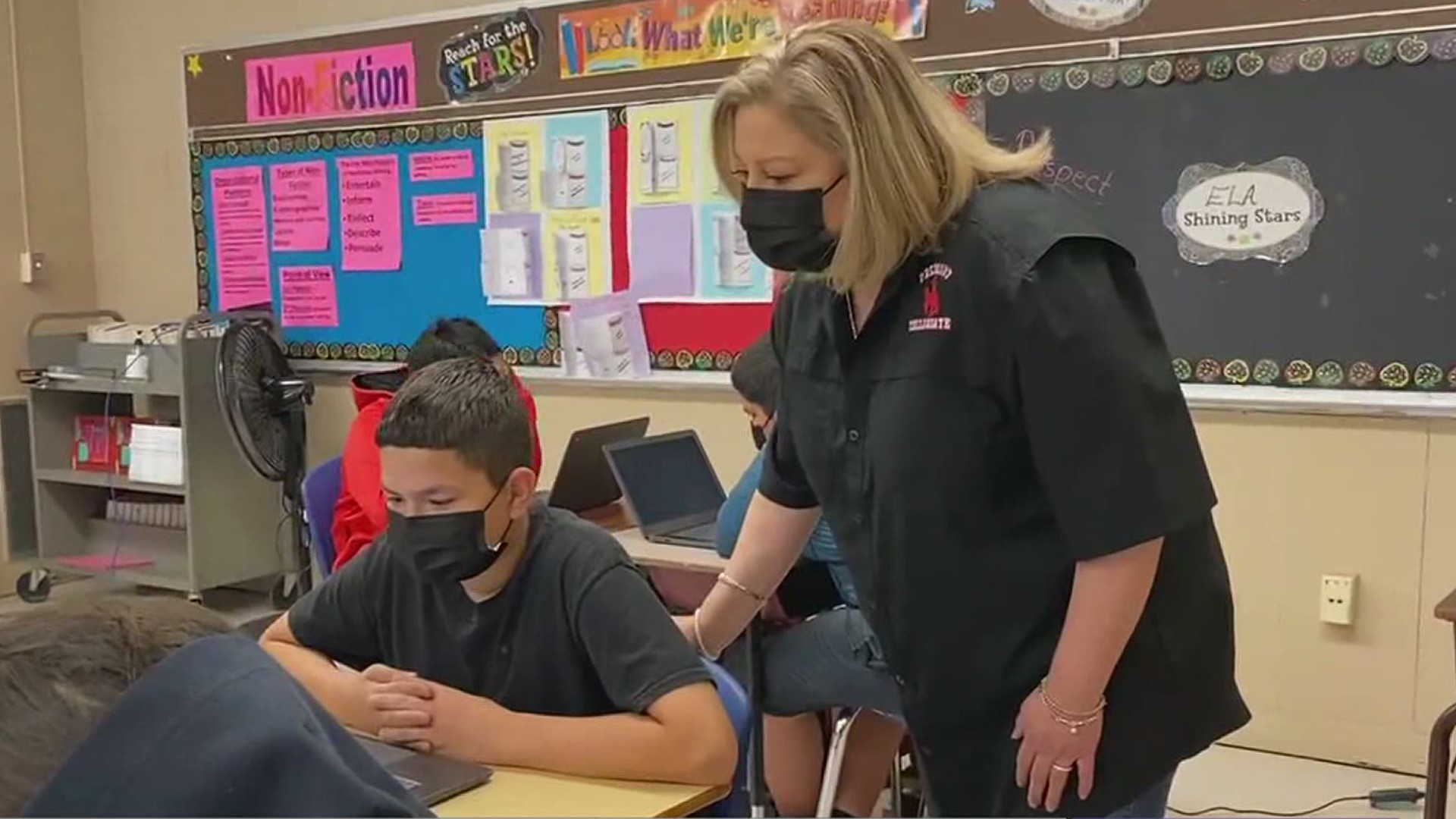 Gilda Hofstetter handles the English Language Arts lessons for the Premont ISD’s 7th grade classes.