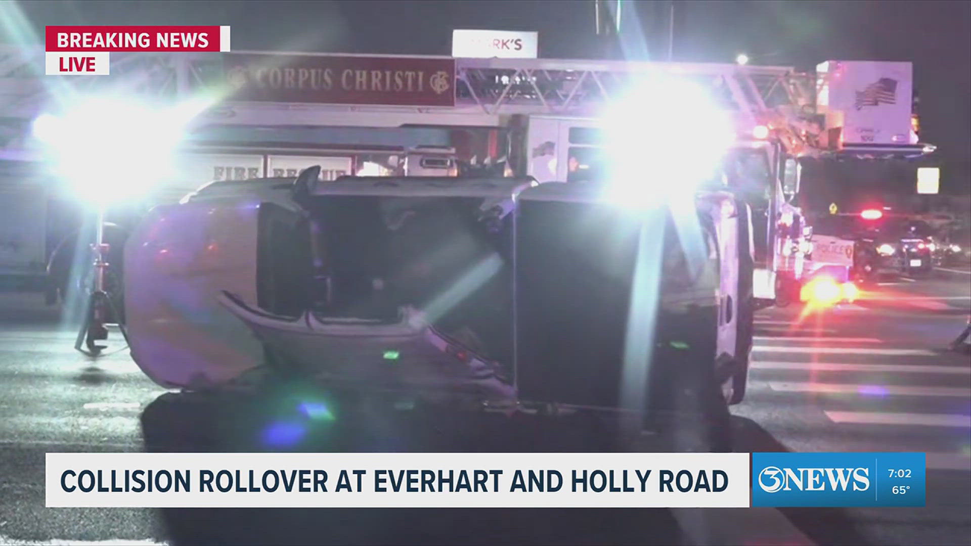 Two hospitalized after early morning rollover crash at Everhart Rd. and ...