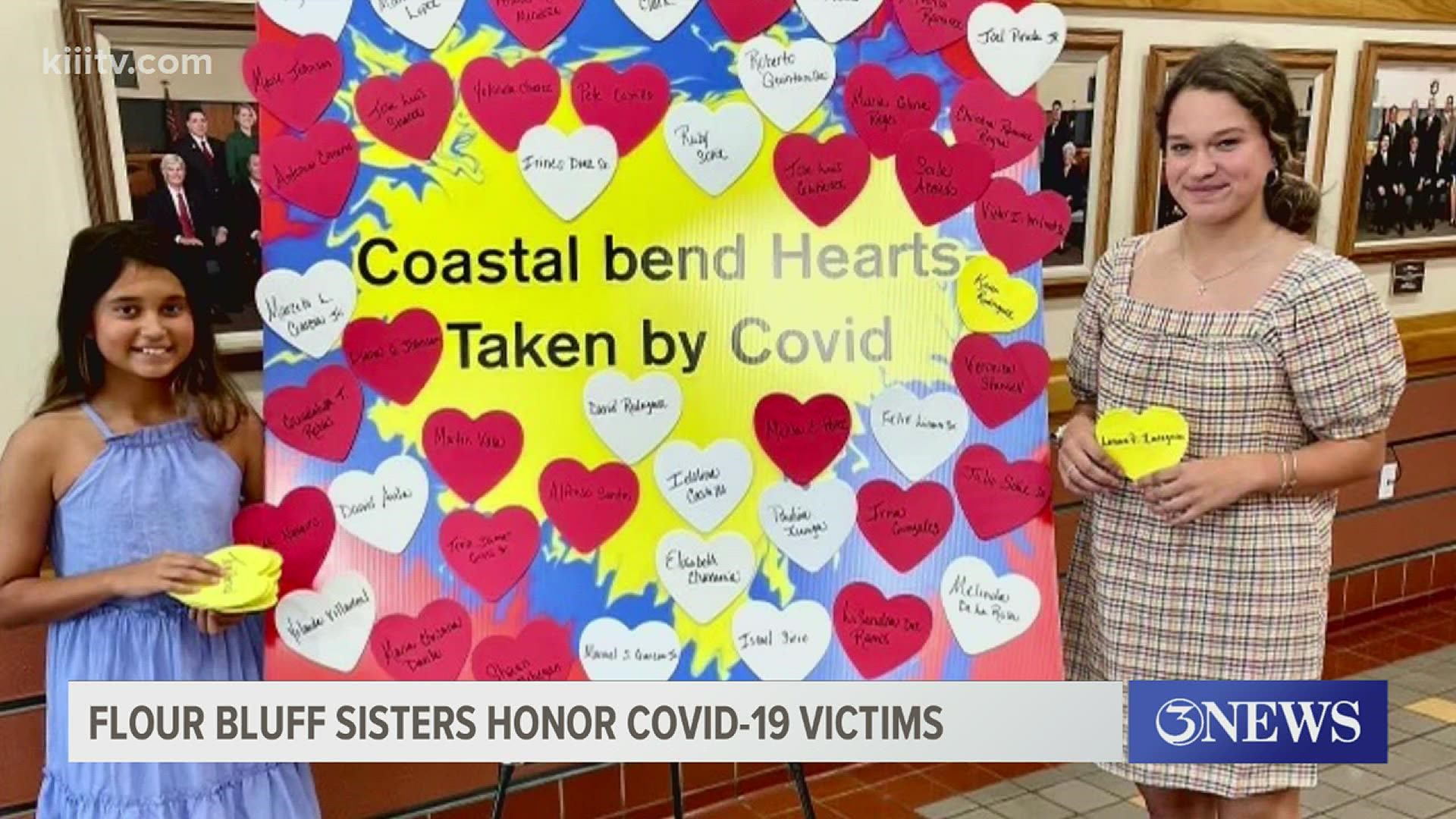After losing their grandfather to COVID-19, 13-year-old Kylie and her 10-year-old sister Kendall created a way to honor Coastal Bend victims.